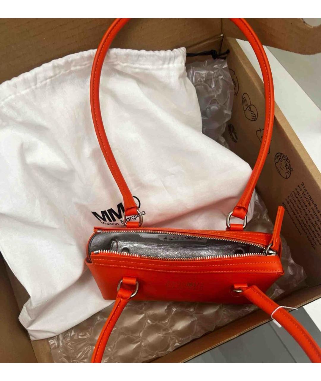 MM6 MAISON MARGIELA Оранжевая кожаная сумка через плечо, фото 2