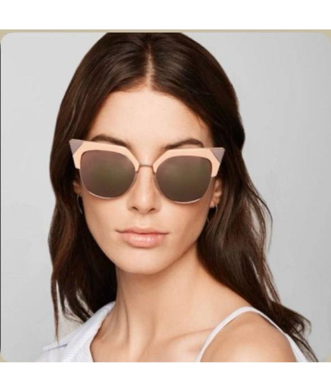 FENDI Розовые металлические солнцезащитные очки, фото 5