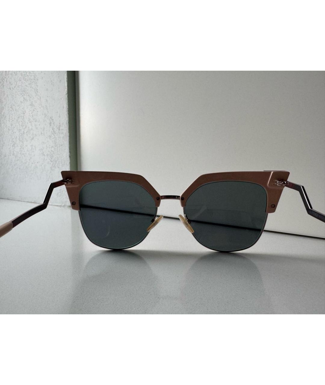 FENDI Розовые металлические солнцезащитные очки, фото 3
