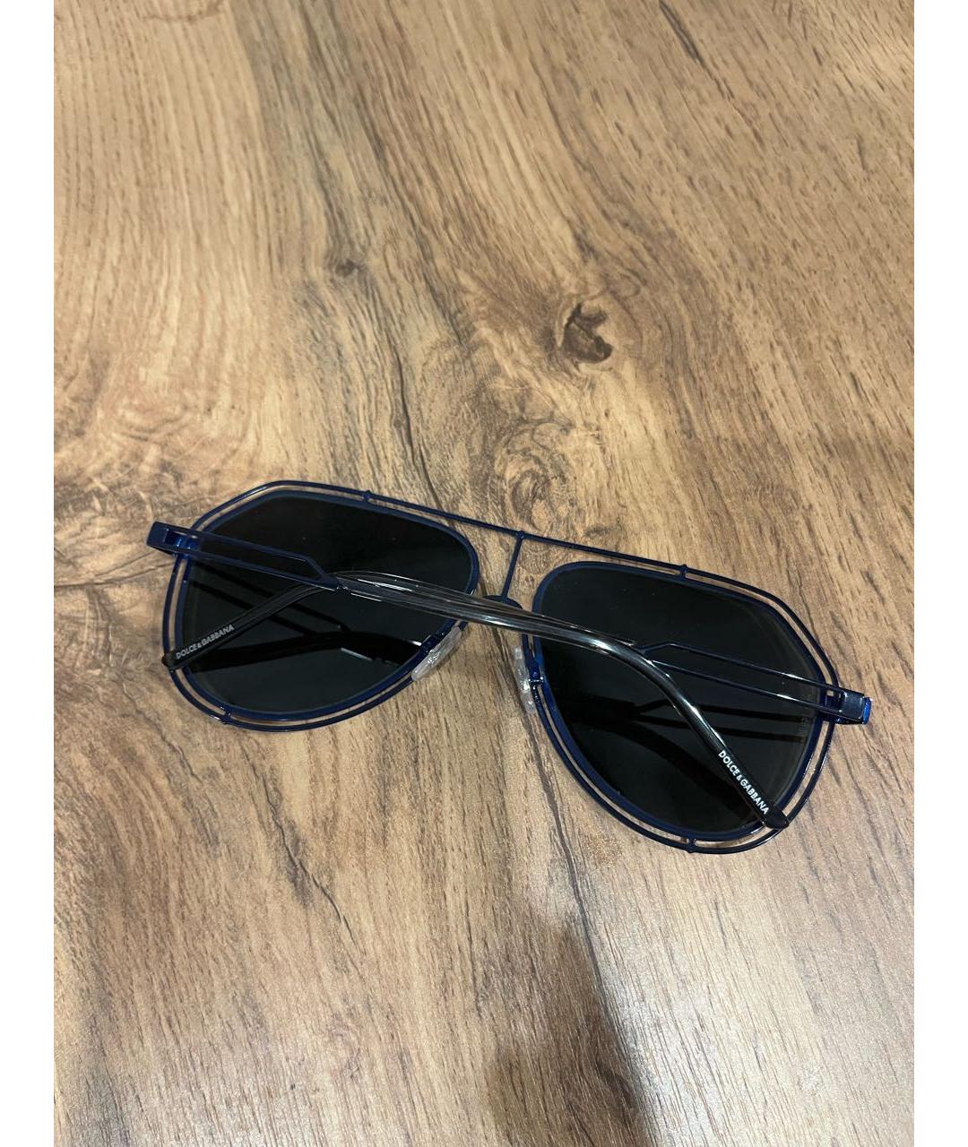 DOLCE&GABBANA Темно-синие пластиковые солнцезащитные очки, фото 4