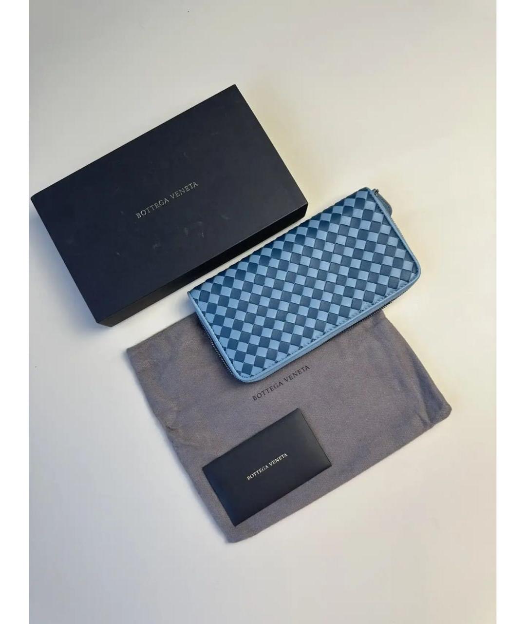 BOTTEGA VENETA Серый кожаный кошелек, фото 2