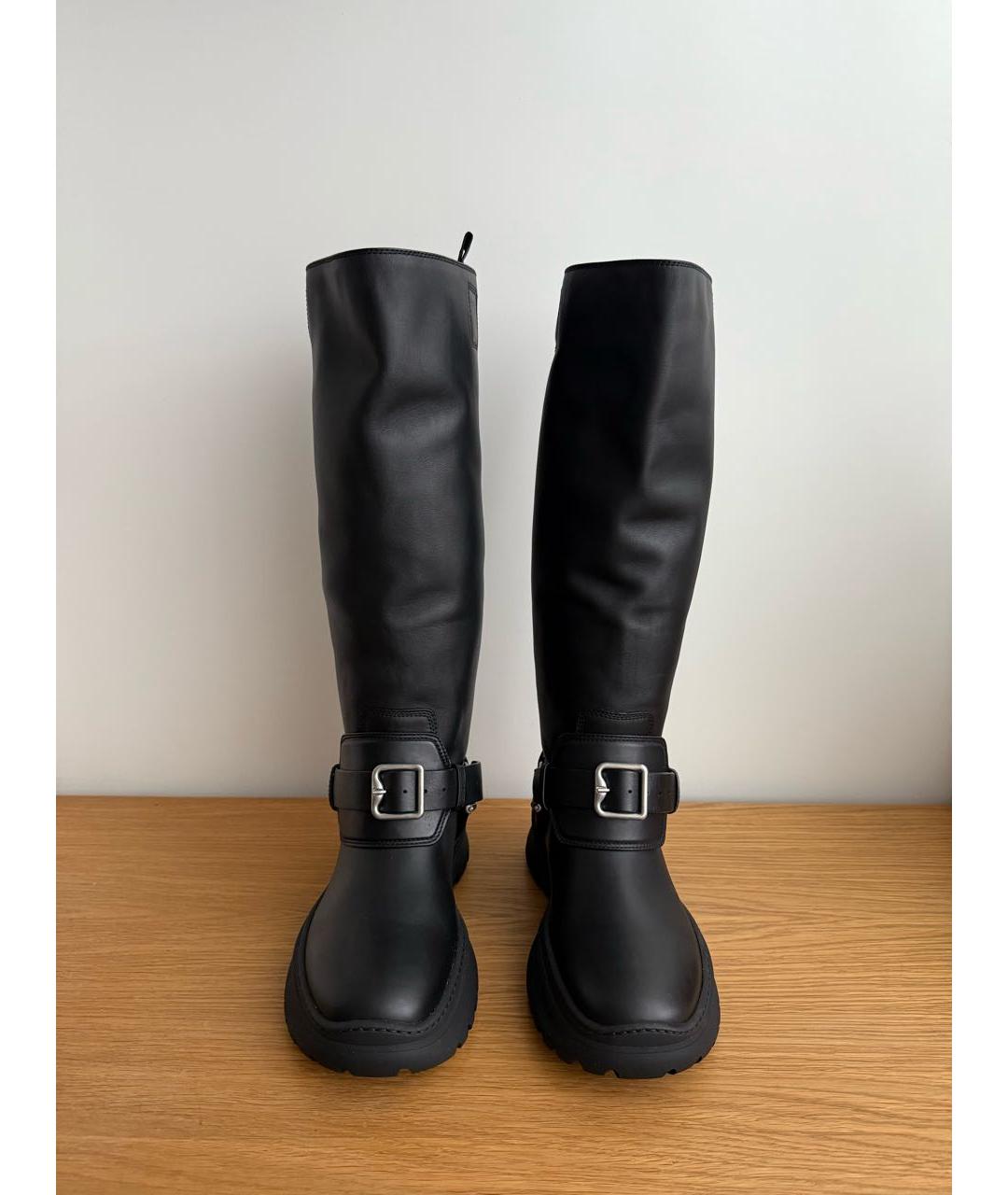 BURBERRY Черные кожаные сапоги, фото 2