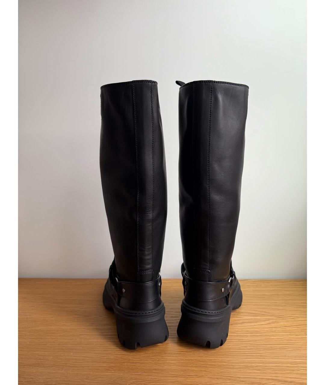 BURBERRY Черные кожаные сапоги, фото 4