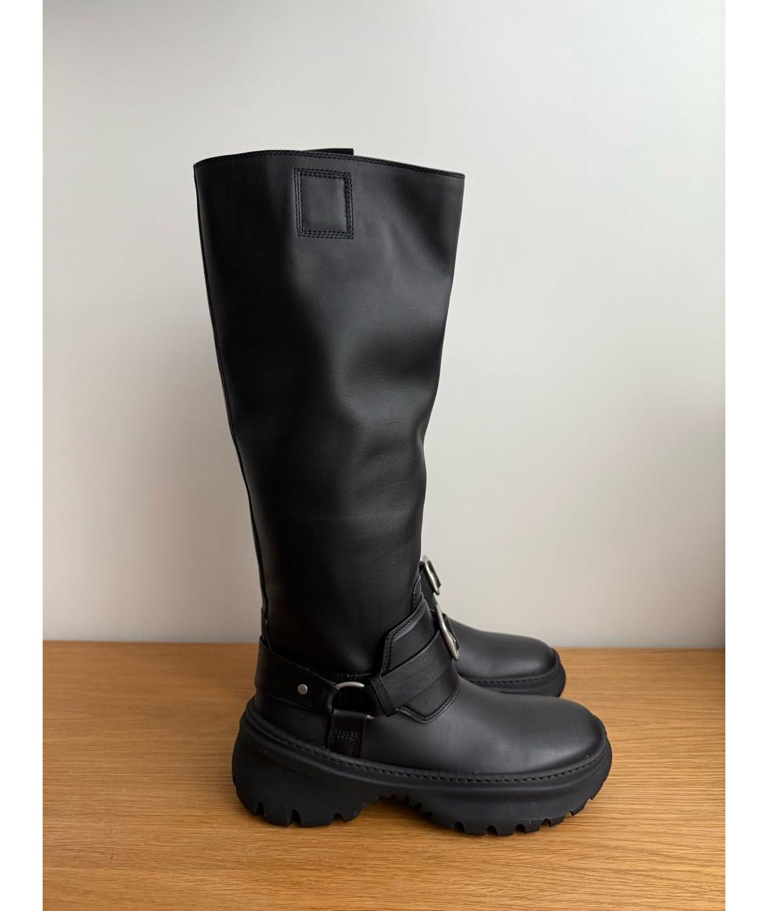BURBERRY Черные кожаные сапоги, фото 9