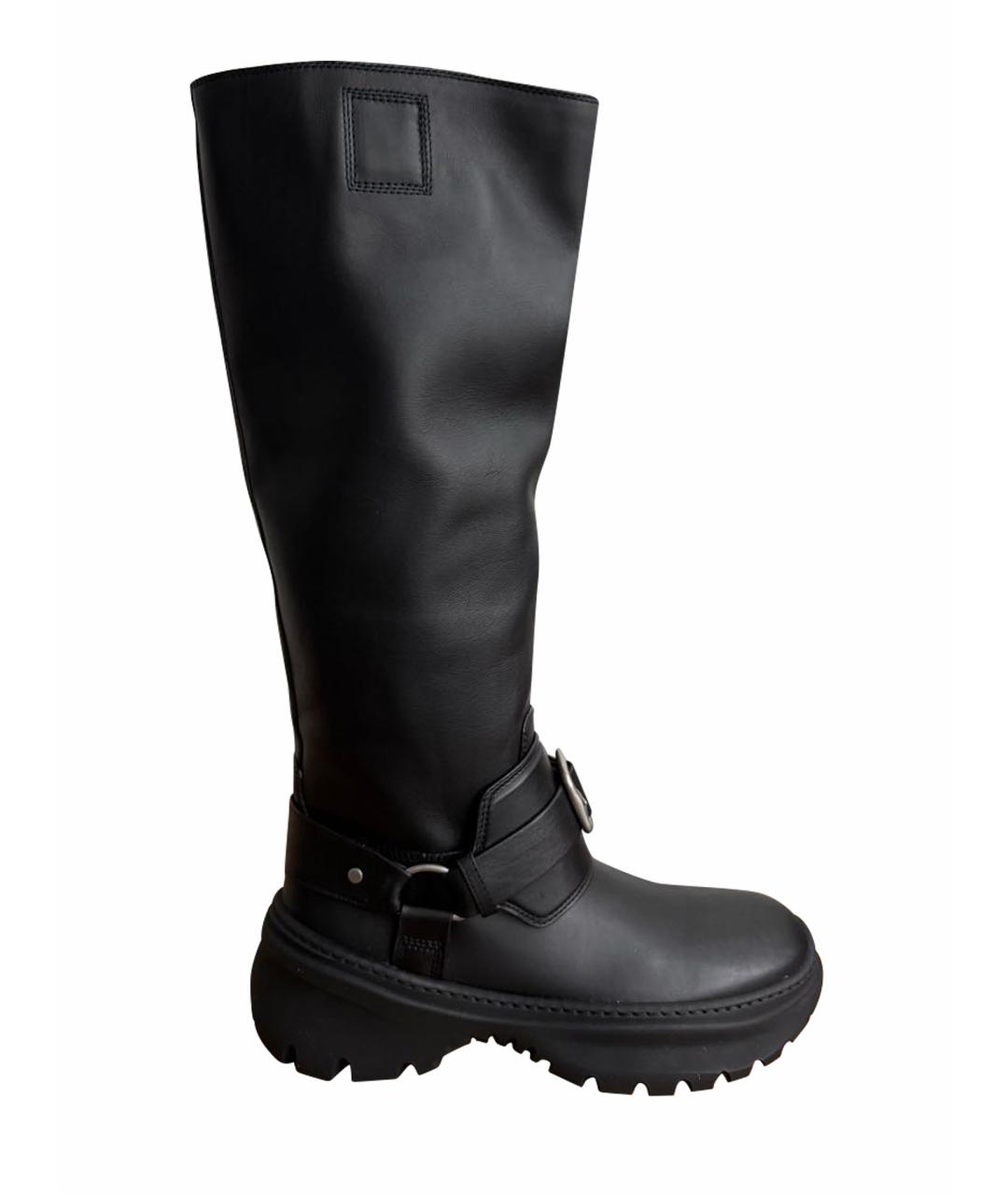 BURBERRY Черные кожаные сапоги, фото 1