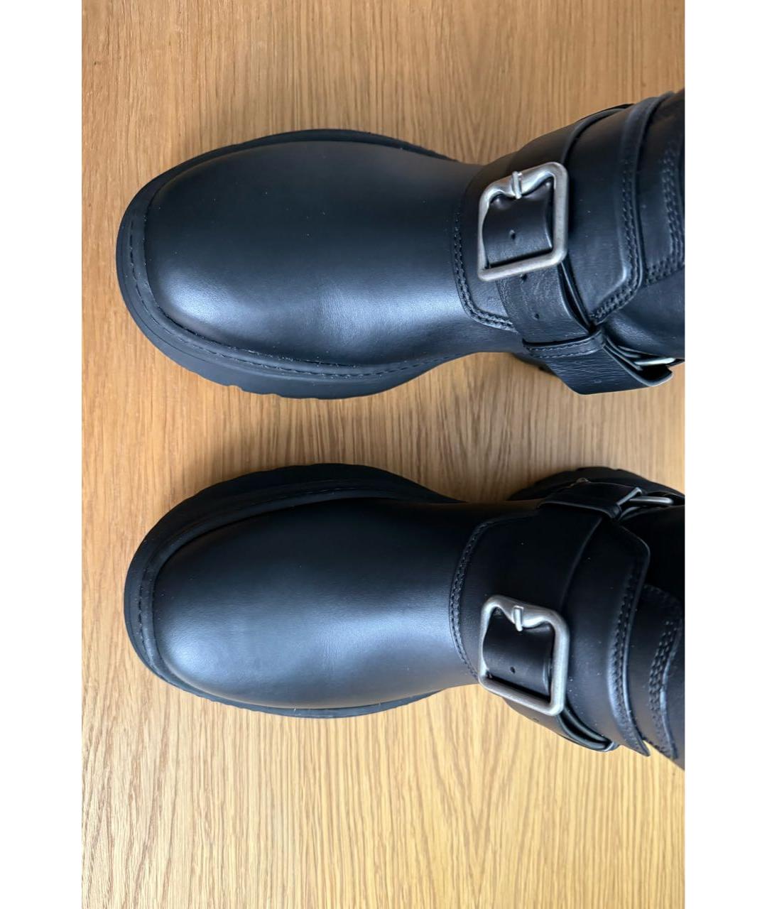 BURBERRY Черные кожаные сапоги, фото 3