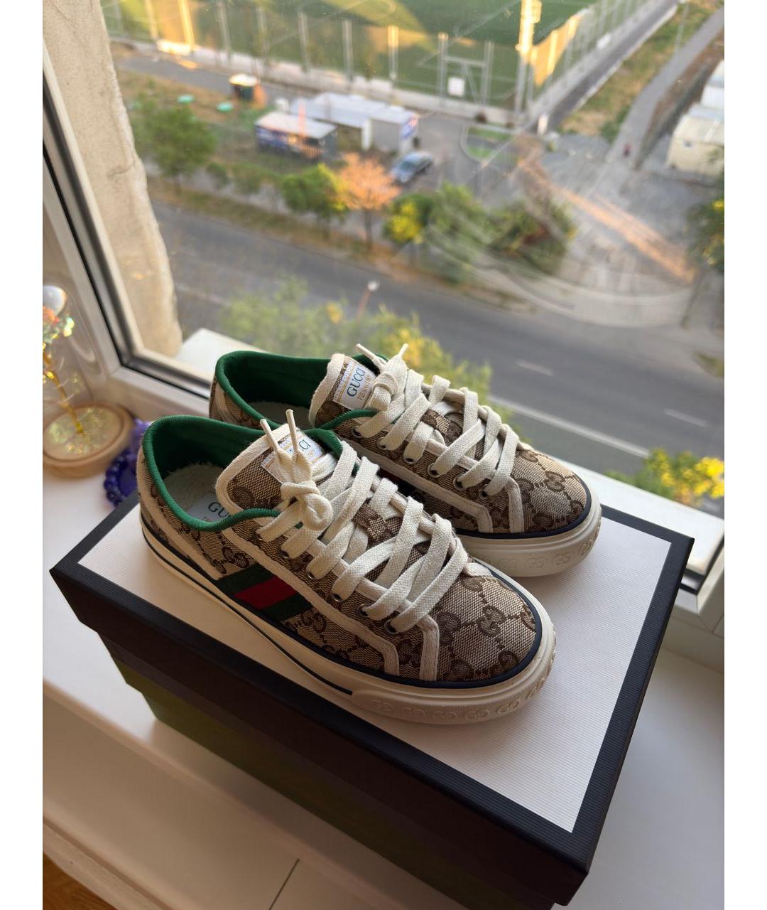 GUCCI Коричневые кеды, фото 6