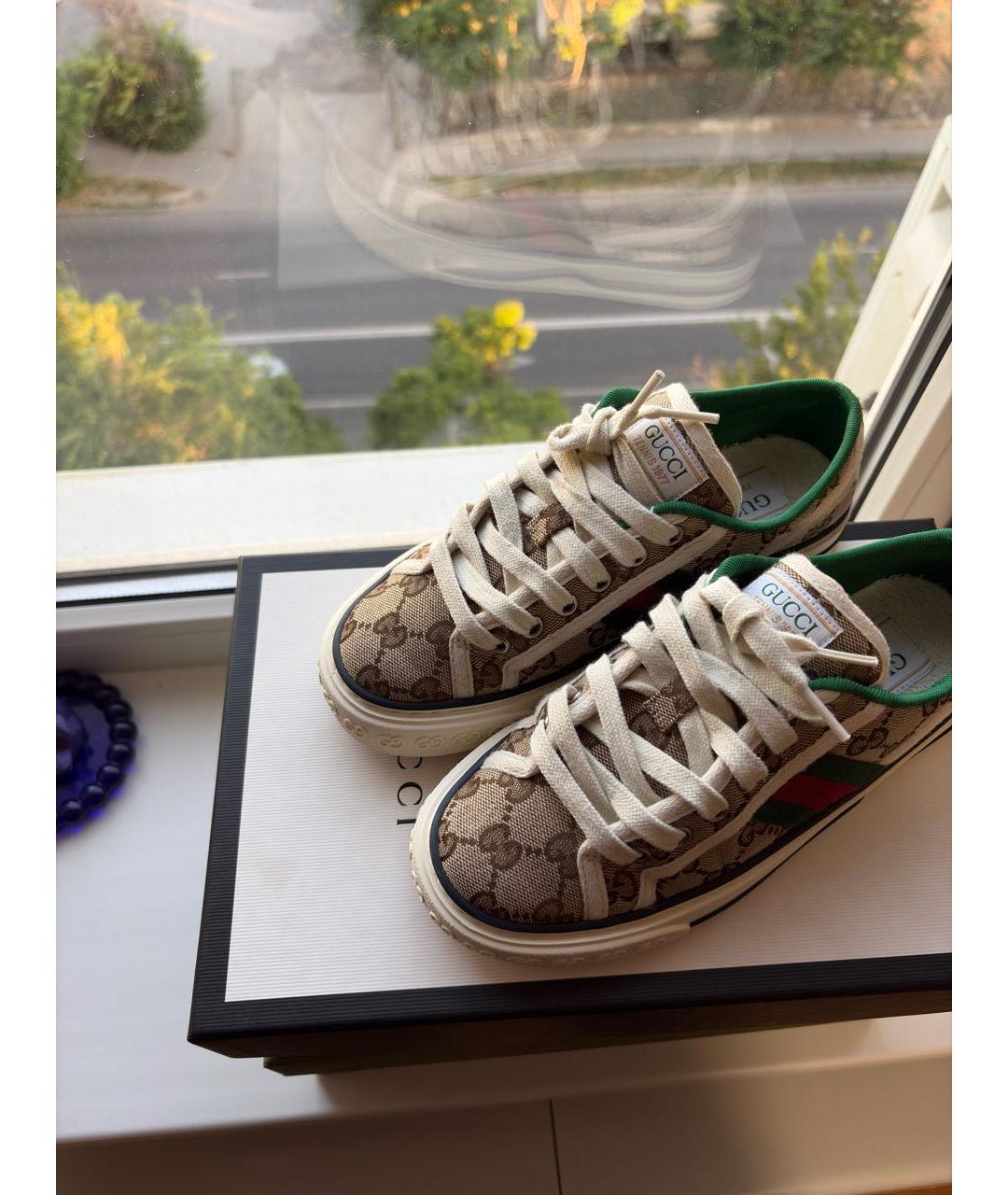 GUCCI Коричневые кеды, фото 3