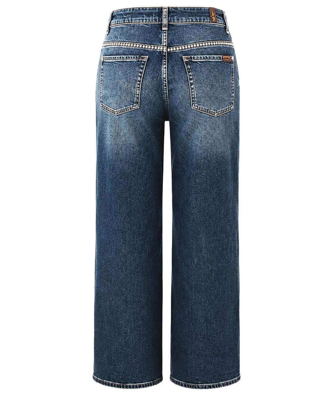7 FOR ALL MANKIND Синие хлопковые прямые джинсы, фото 2