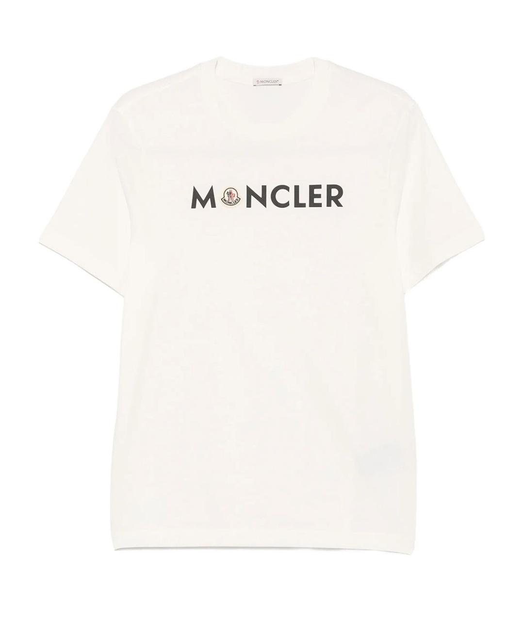 MONCLER Бежевая хлопковая футболка, фото 1