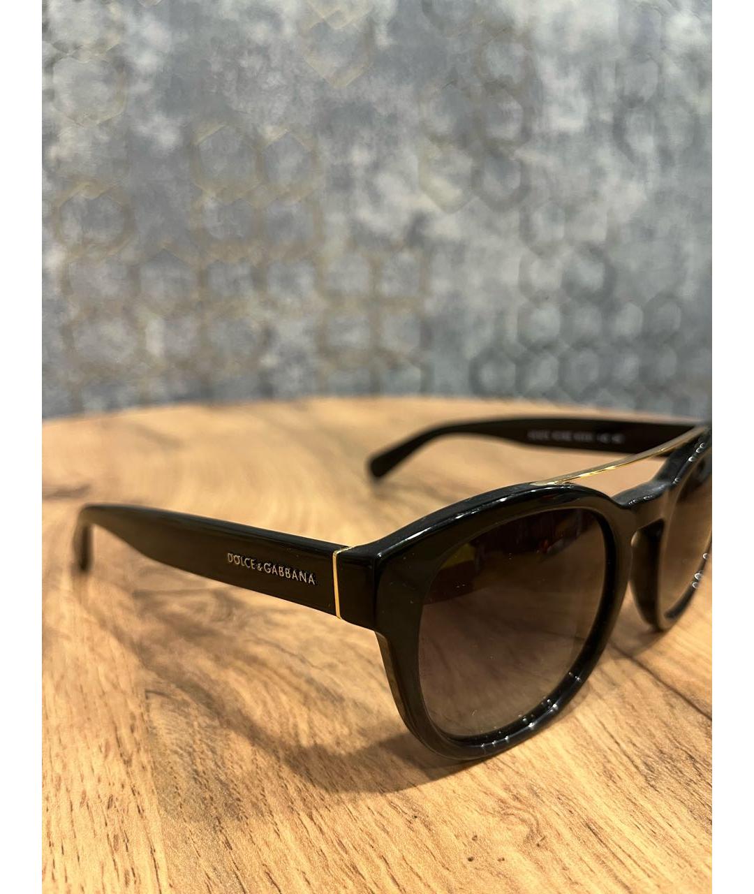 DOLCE&GABBANA Черные пластиковые солнцезащитные очки, фото 3