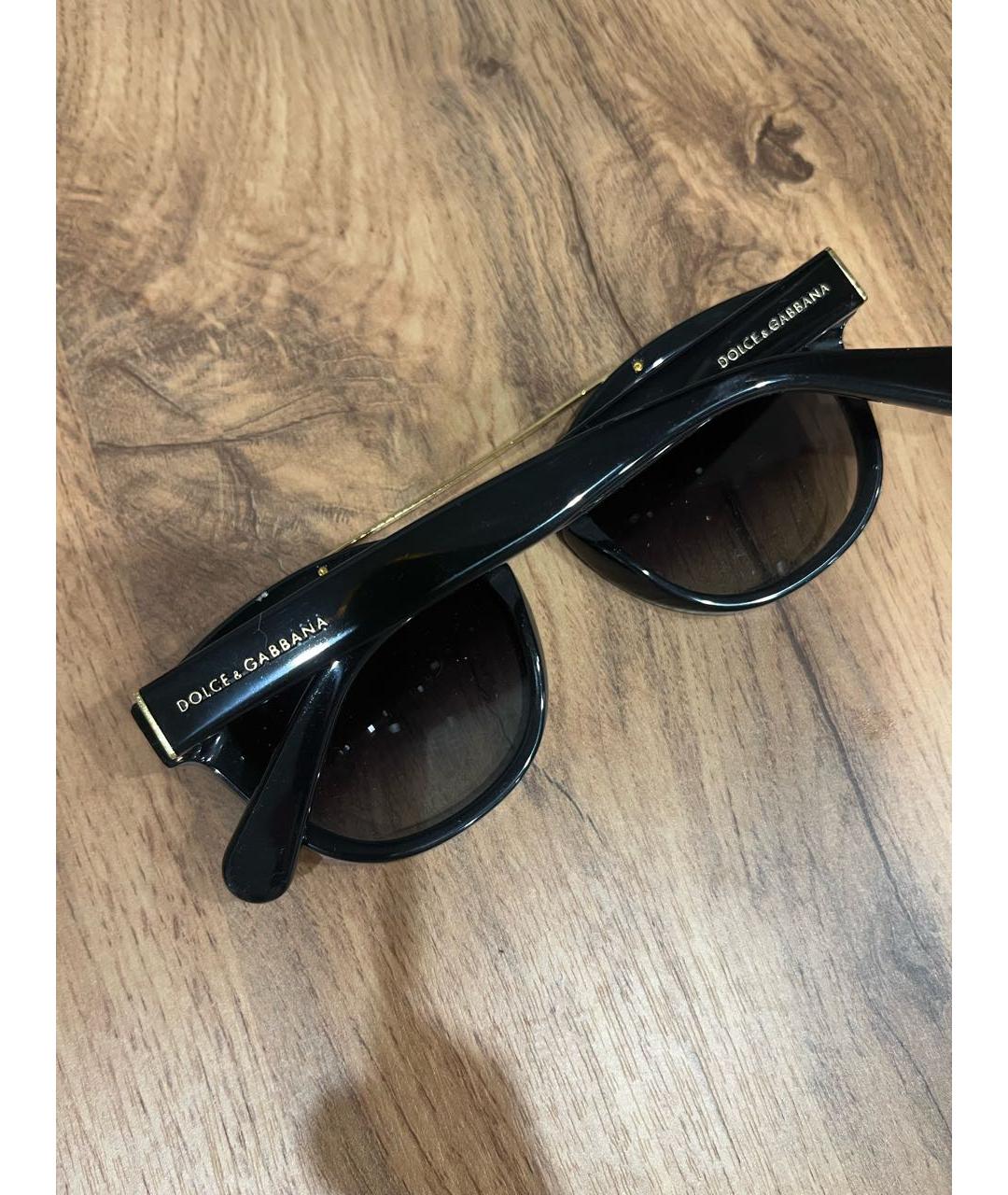 DOLCE&GABBANA Черные пластиковые солнцезащитные очки, фото 4