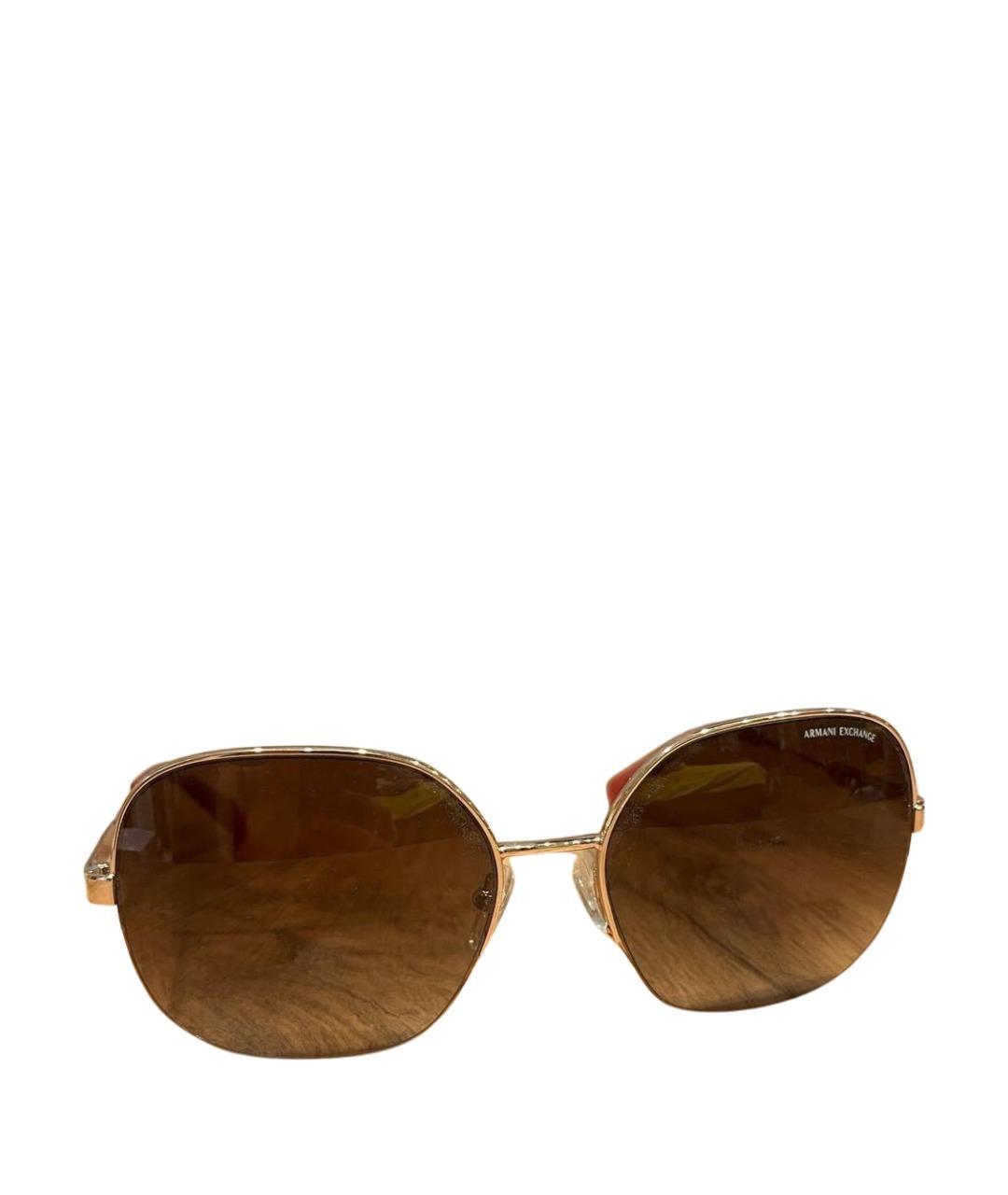 ARMANI EXCHANGE Коричневые металлические солнцезащитные очки, фото 1