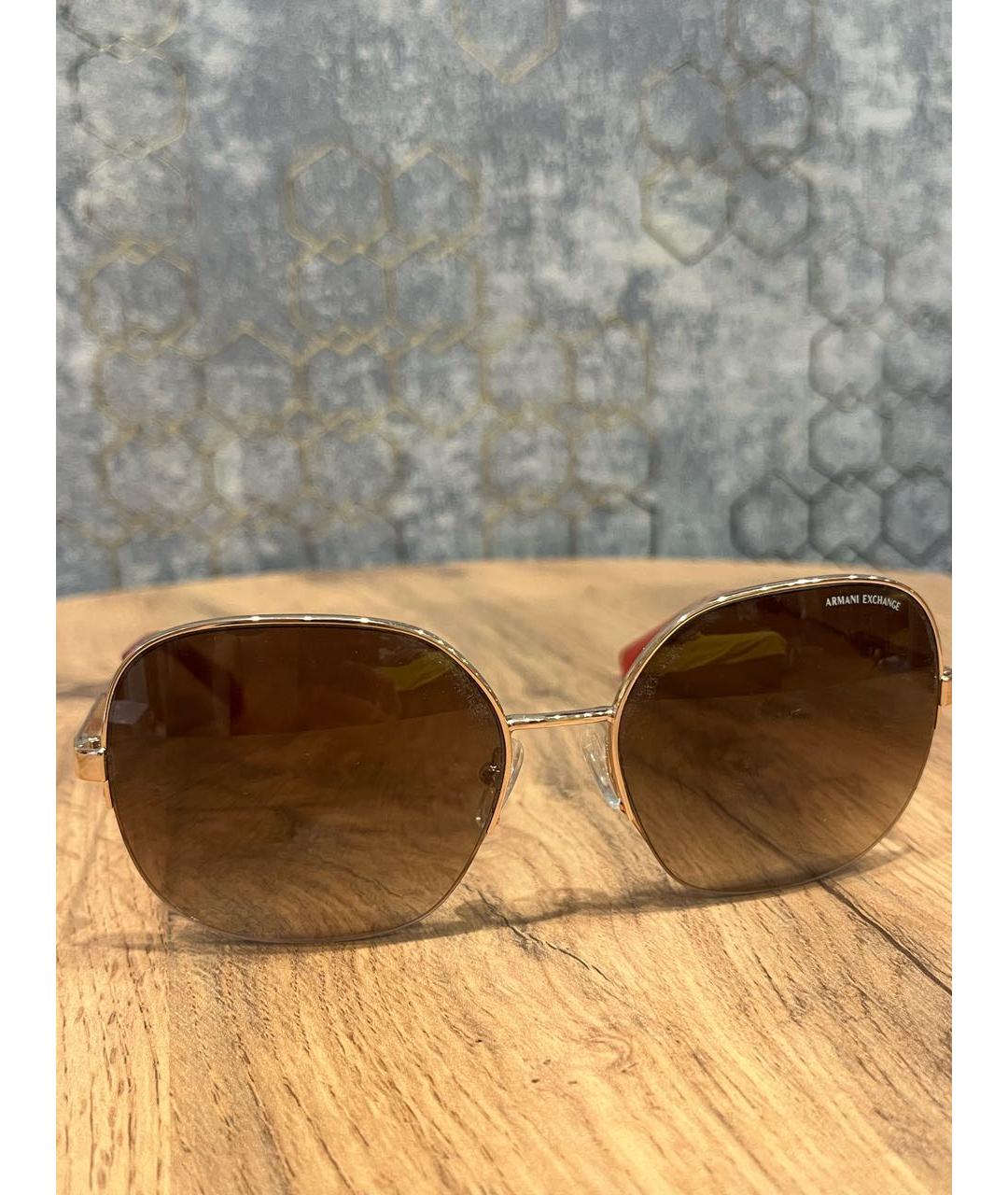 ARMANI EXCHANGE Коричневые металлические солнцезащитные очки, фото 6