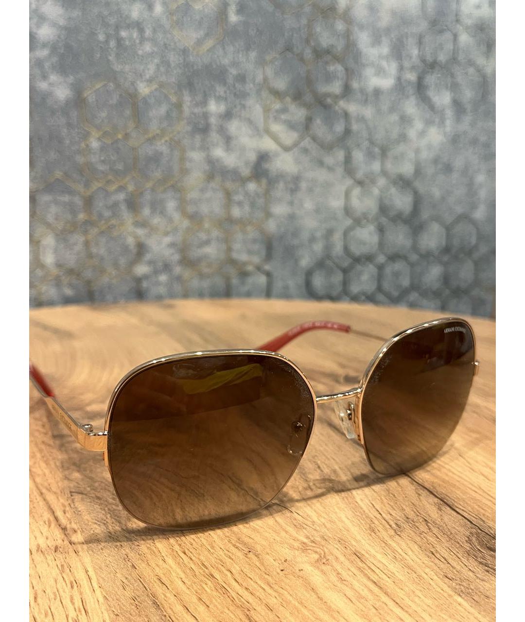 ARMANI EXCHANGE Коричневые металлические солнцезащитные очки, фото 2