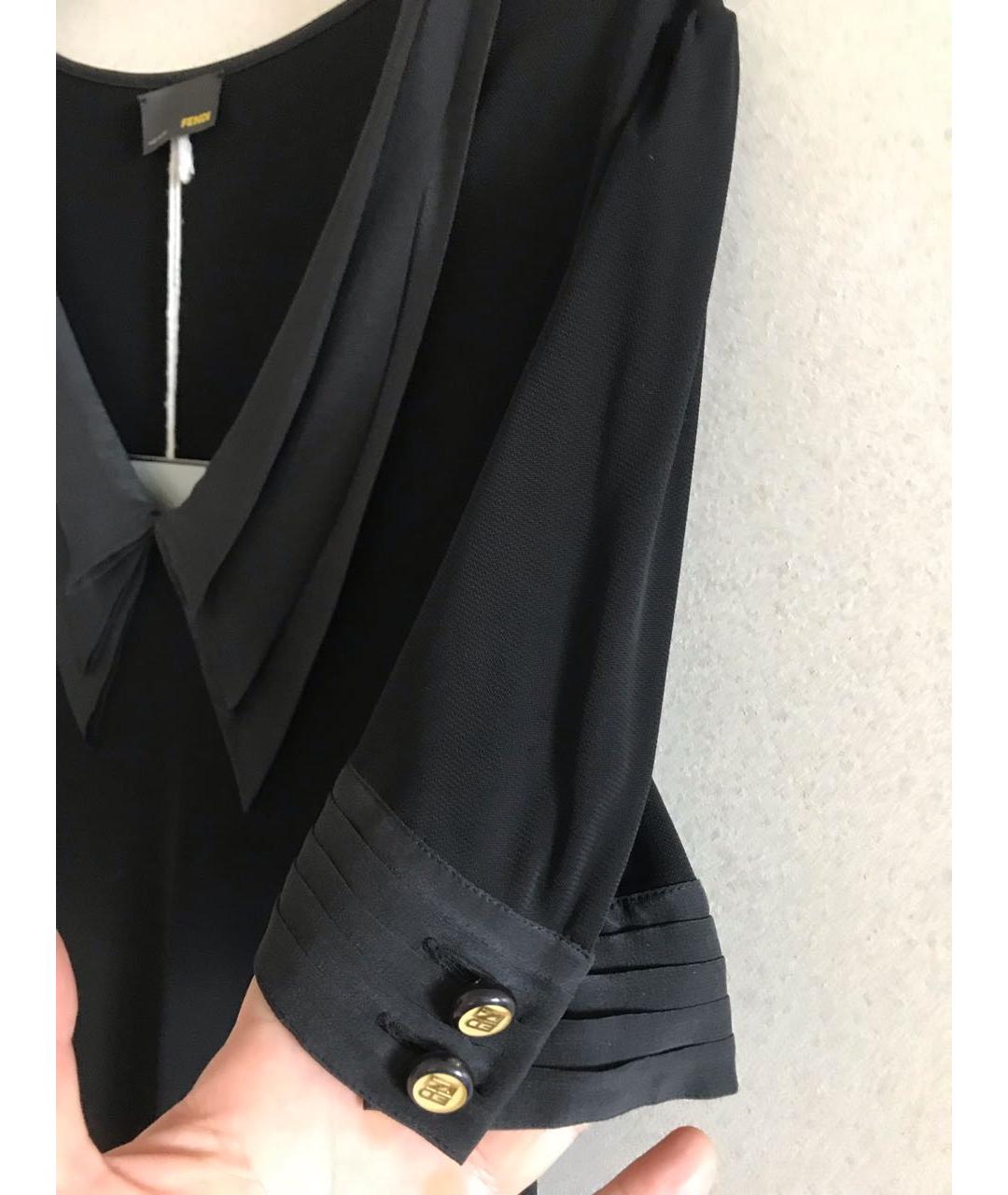 FENDI Черное вискозное повседневное платье, фото 2