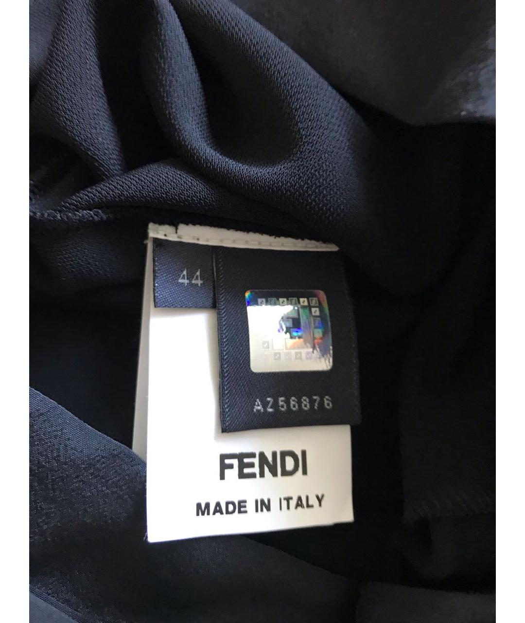 FENDI Черное вискозное повседневное платье, фото 8