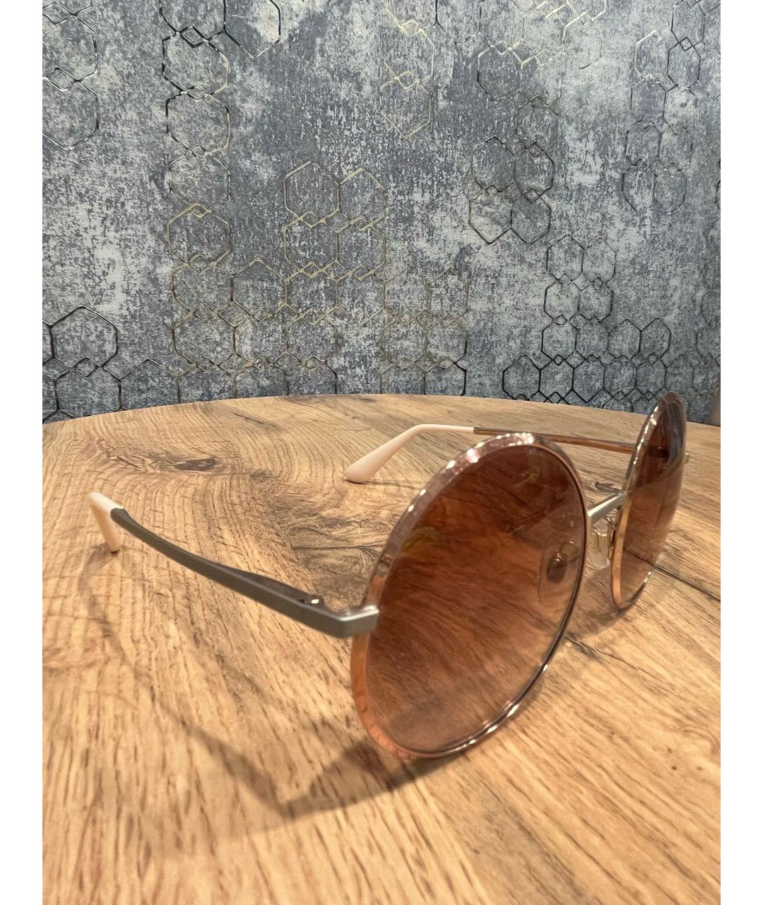 DOLCE&GABBANA Розовые металлические солнцезащитные очки, фото 3