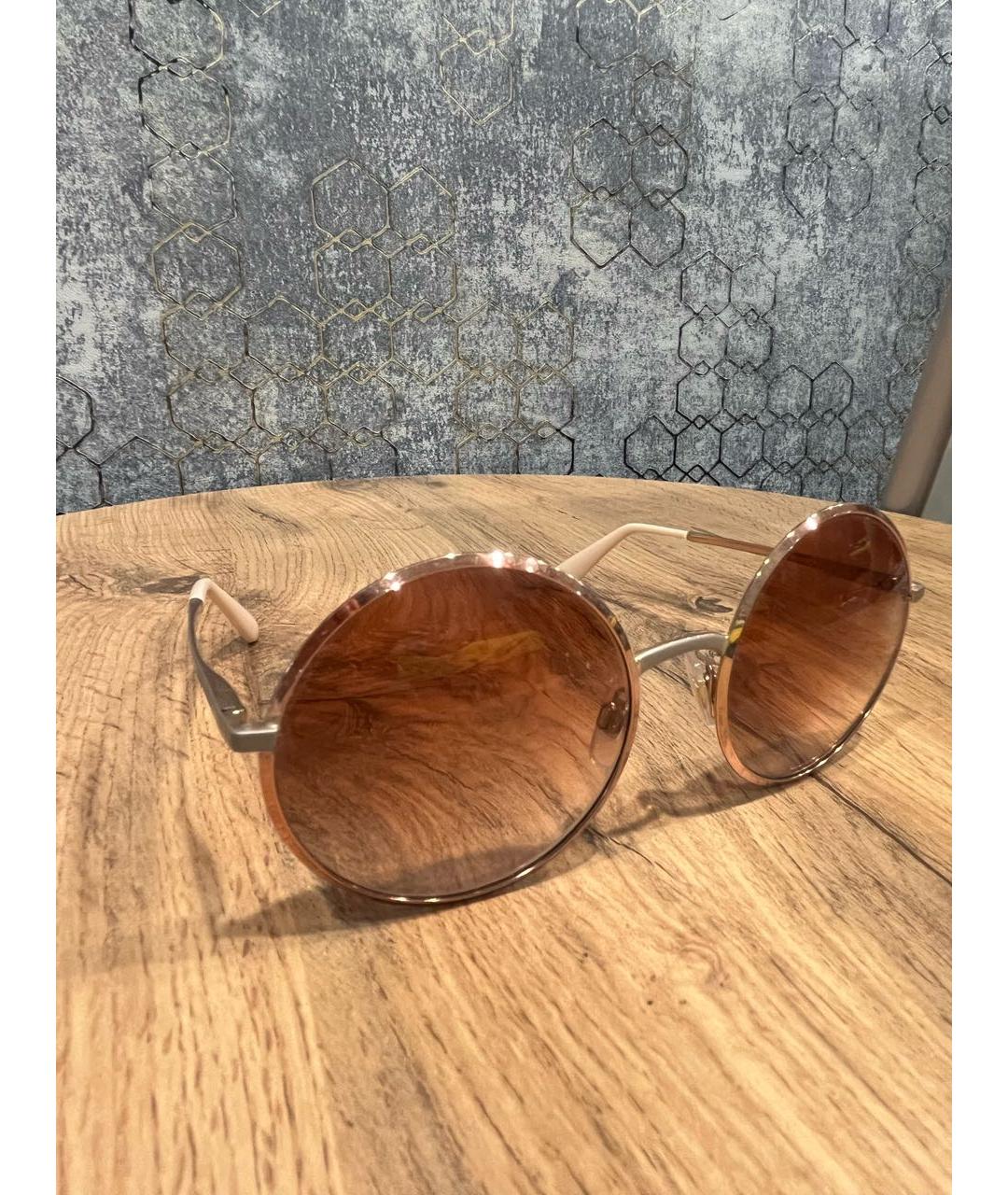 DOLCE&GABBANA Розовые металлические солнцезащитные очки, фото 2