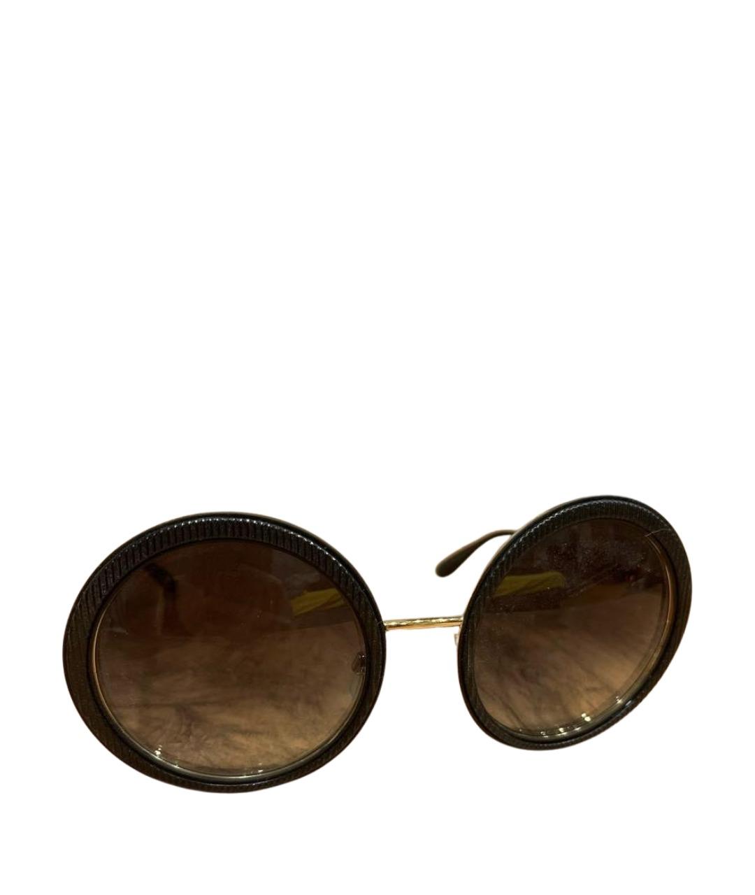 DOLCE&GABBANA Черные металлические солнцезащитные очки, фото 1