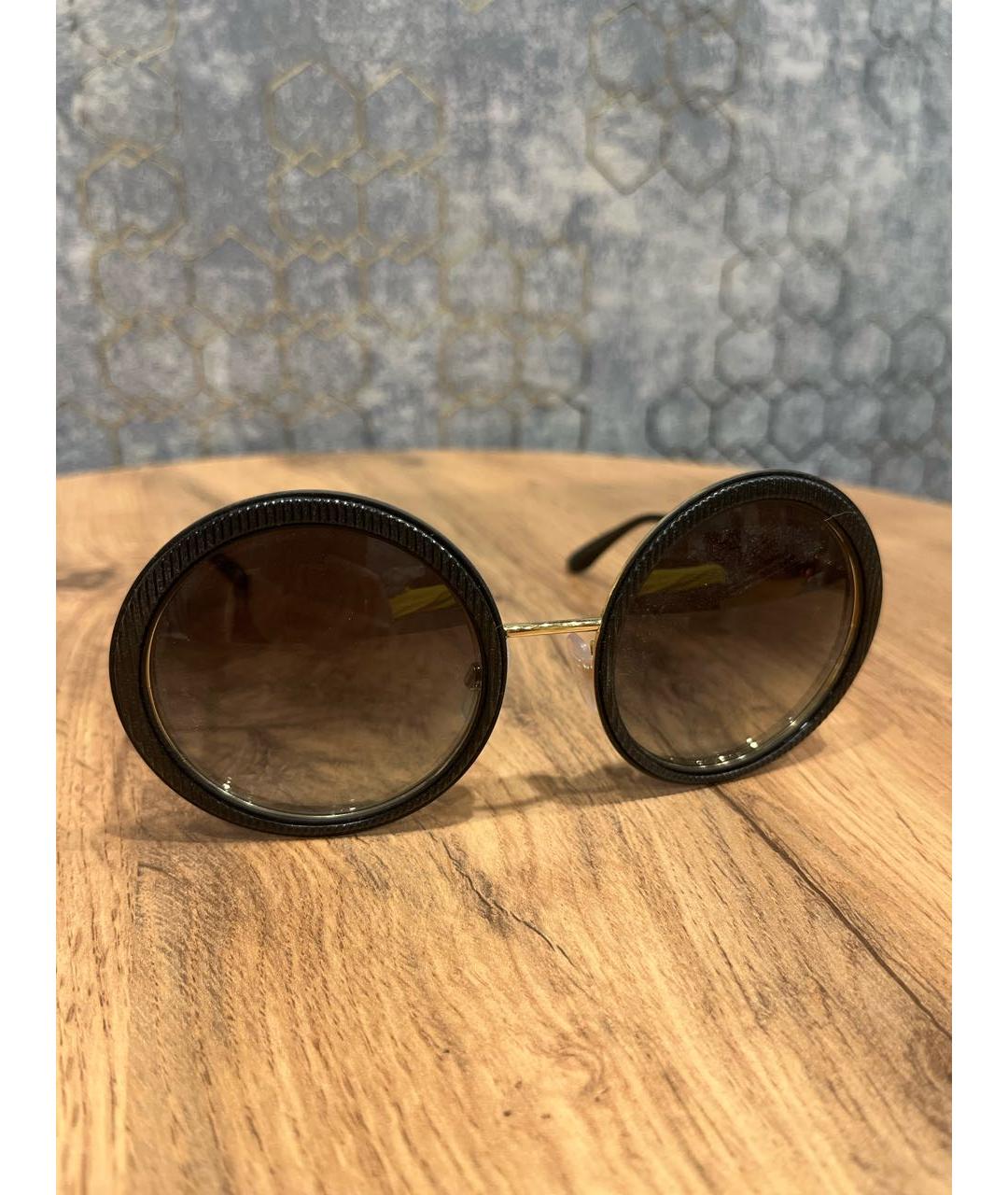 DOLCE&GABBANA Черные металлические солнцезащитные очки, фото 6