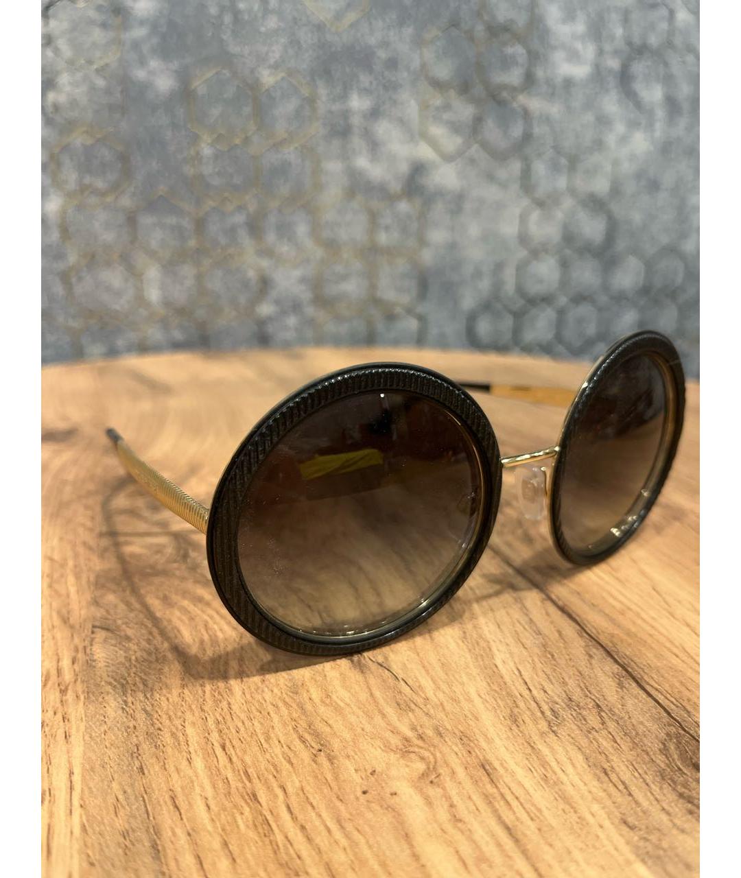 DOLCE&GABBANA Черные металлические солнцезащитные очки, фото 2