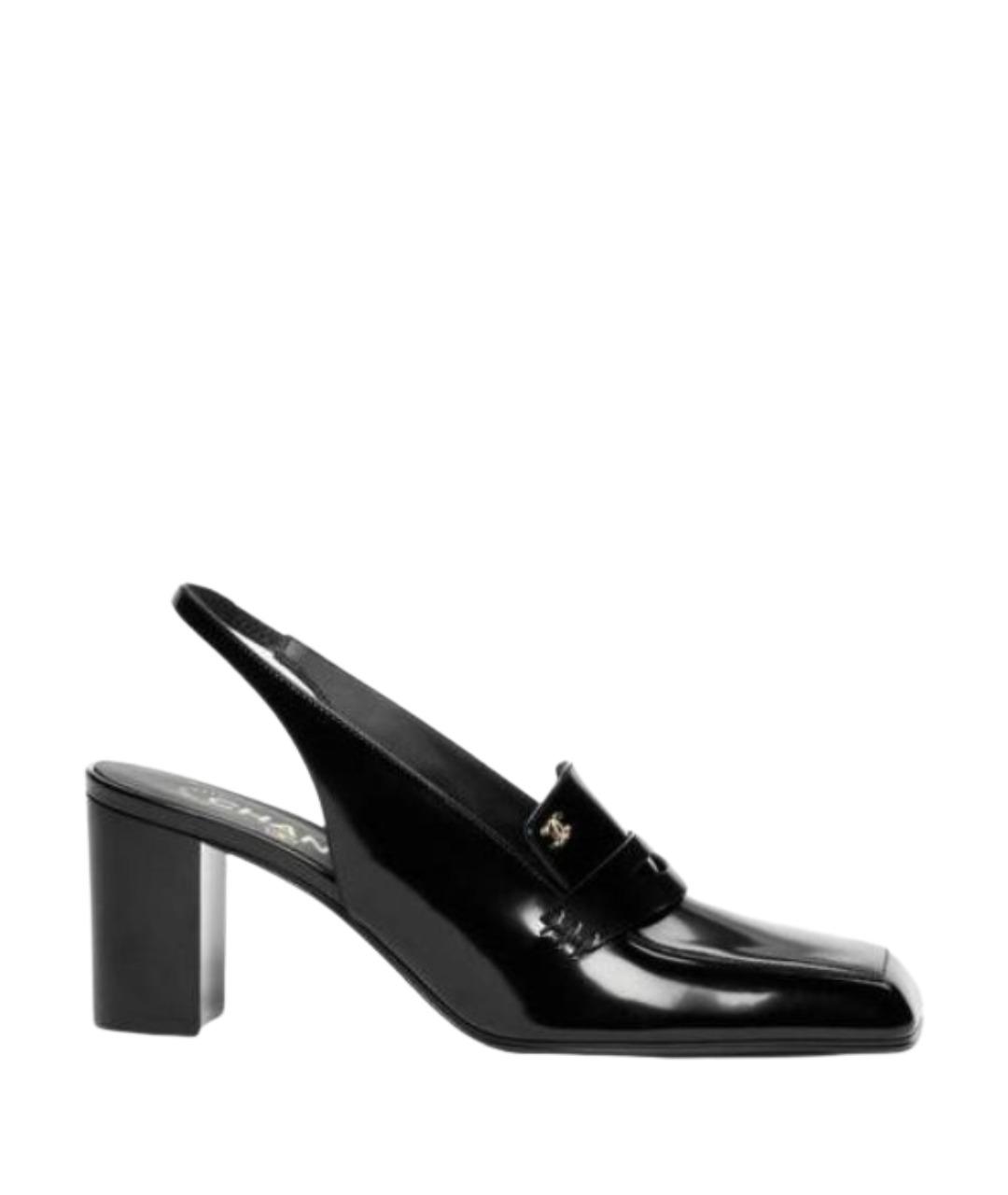 CHANEL Черные лоферы из лакированной кожи, фото 1
