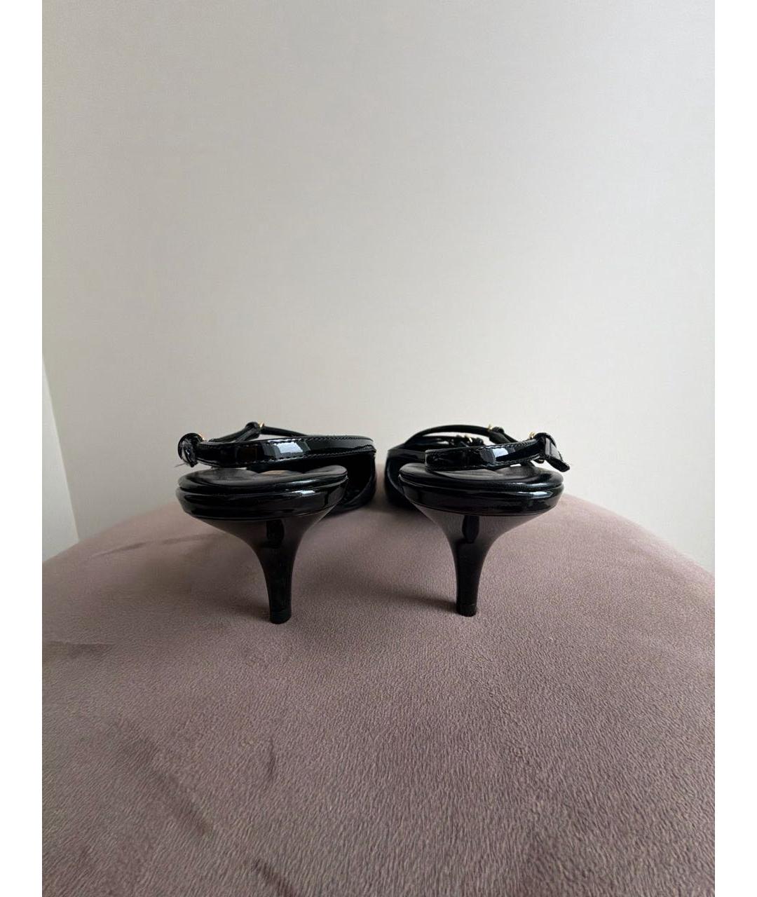 MIU MIU Черные босоножки из лакированной кожи, фото 4