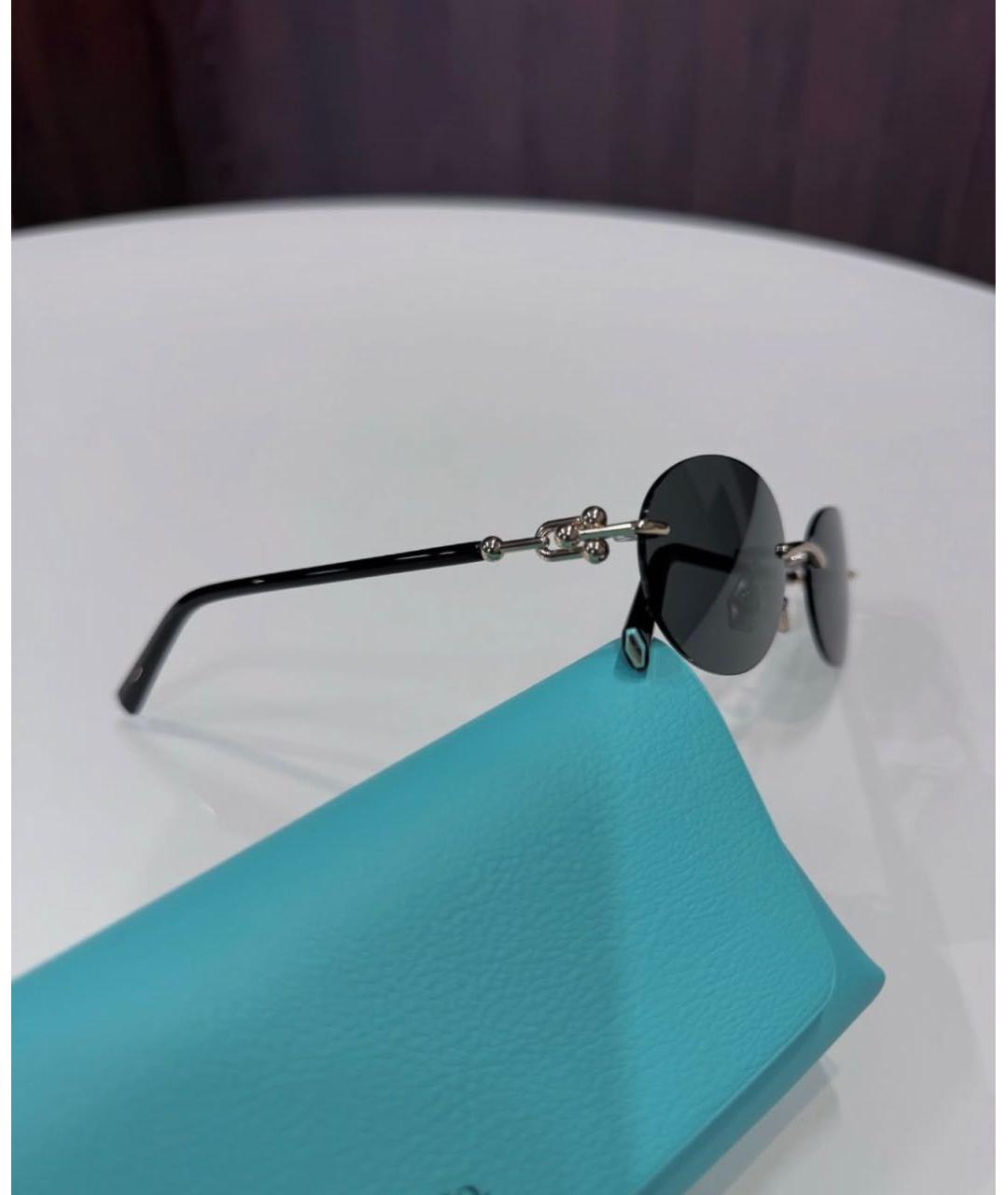 TIFFANY&CO Черные металлические солнцезащитные очки, фото 3