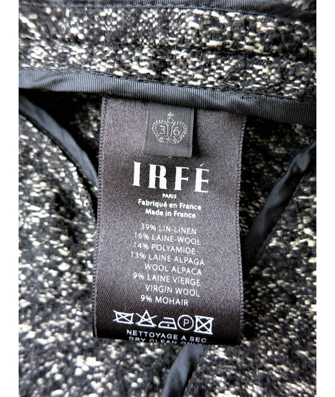 IRFE Черный шерстяной жакет/пиджак, фото 7