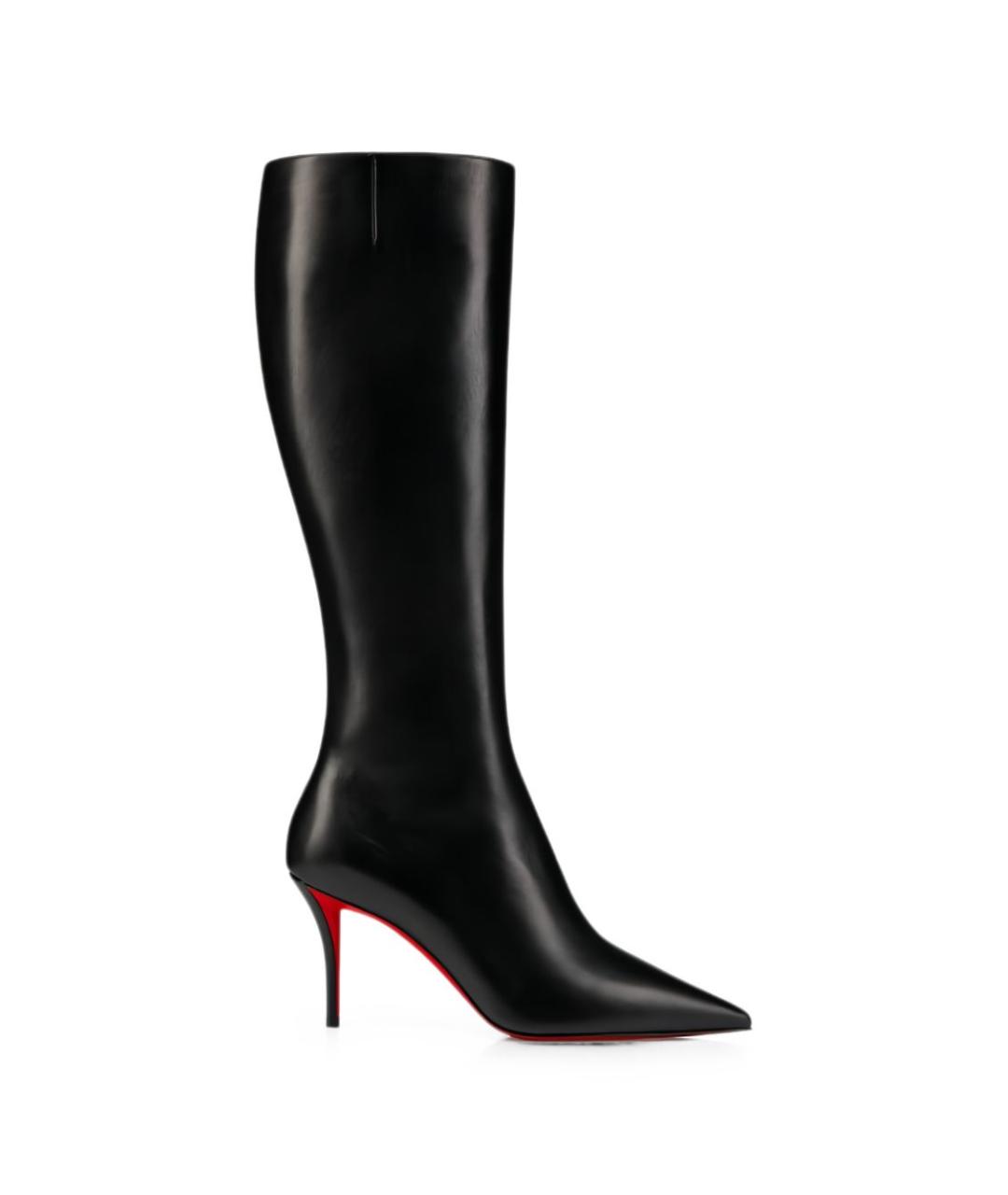 CHRISTIAN LOUBOUTIN Черные кожаные сапоги, фото 1