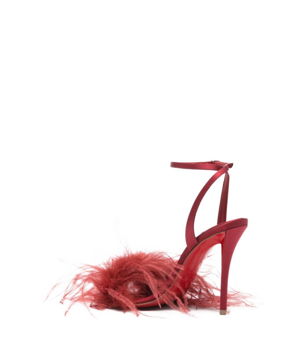 CHRISTIAN LOUBOUTIN Красные текстильные босоножки, фото 2