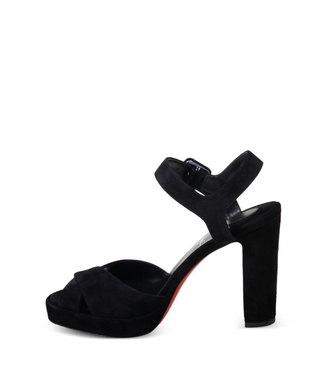 CHRISTIAN LOUBOUTIN Черные замшевые босоножки, фото 2