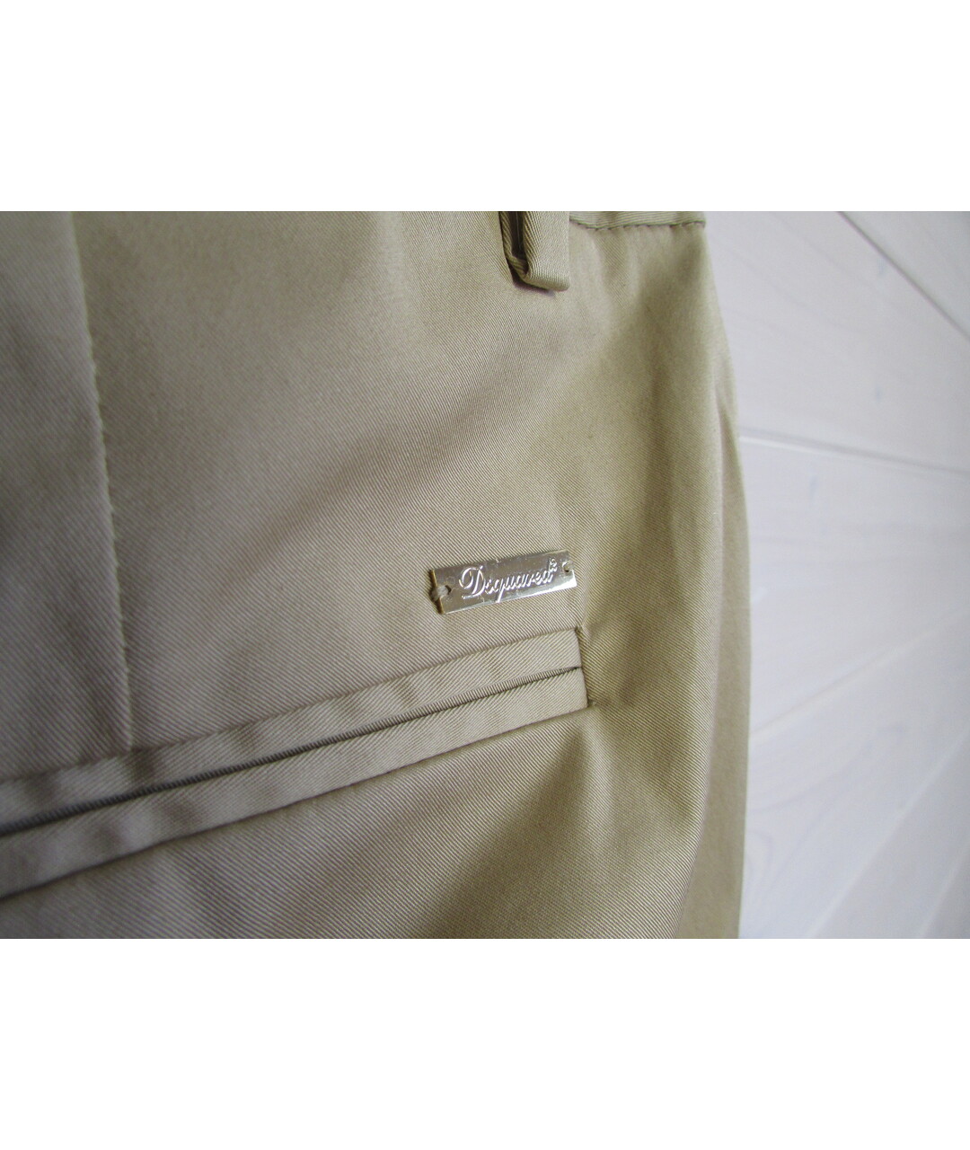 DSQUARED2 Бежевые хлопковые брюки узкие, фото 4