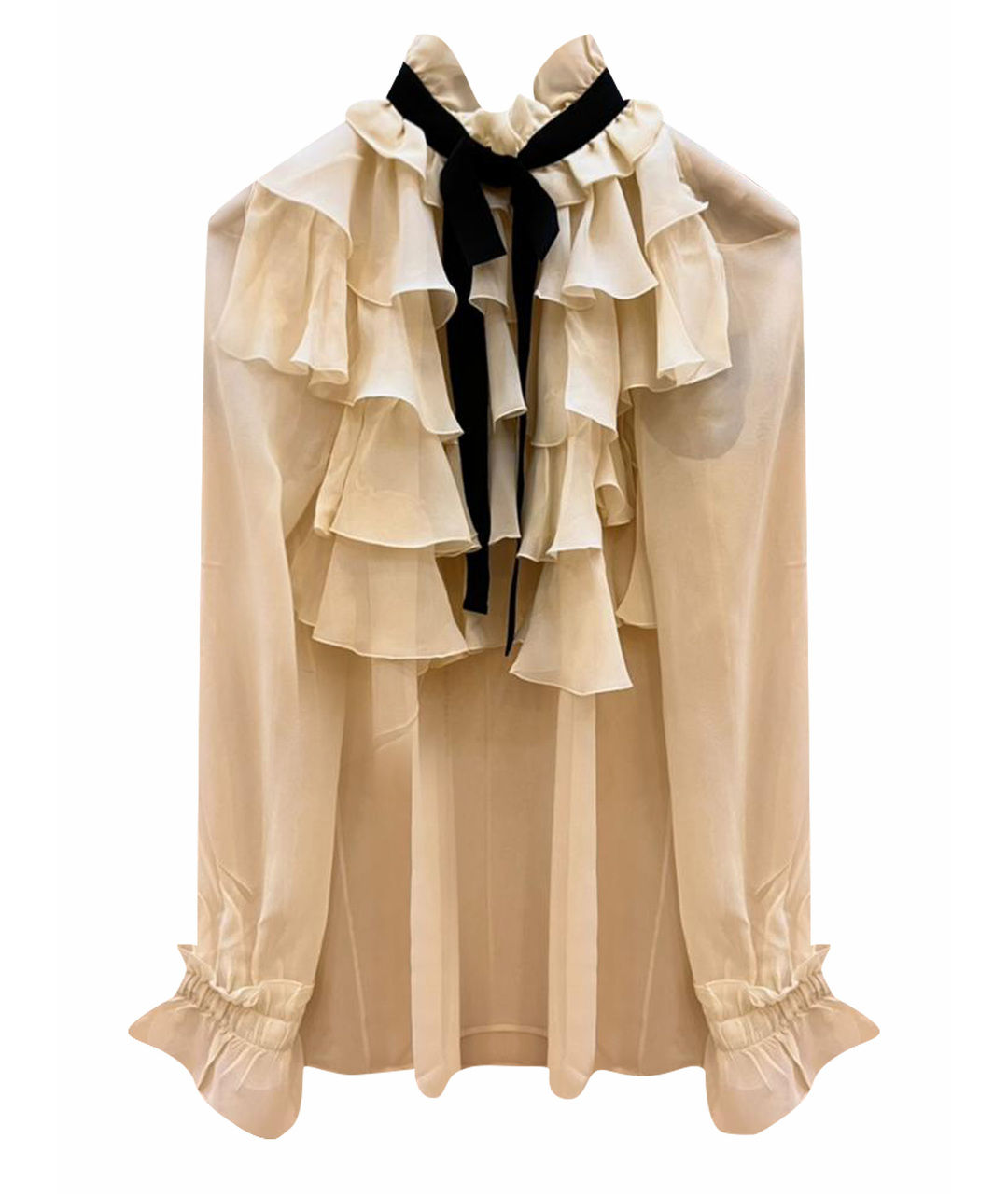 GUCCI Белая шифоновая блузы, фото 1