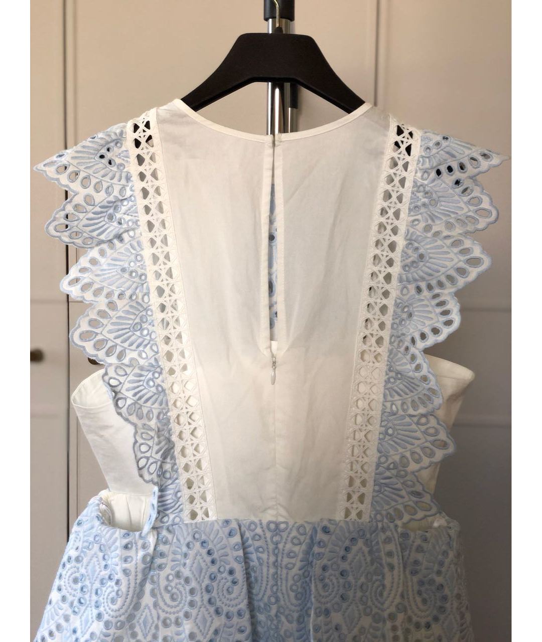 SELF-PORTRAIT Белое хлопковое повседневное платье, фото 3