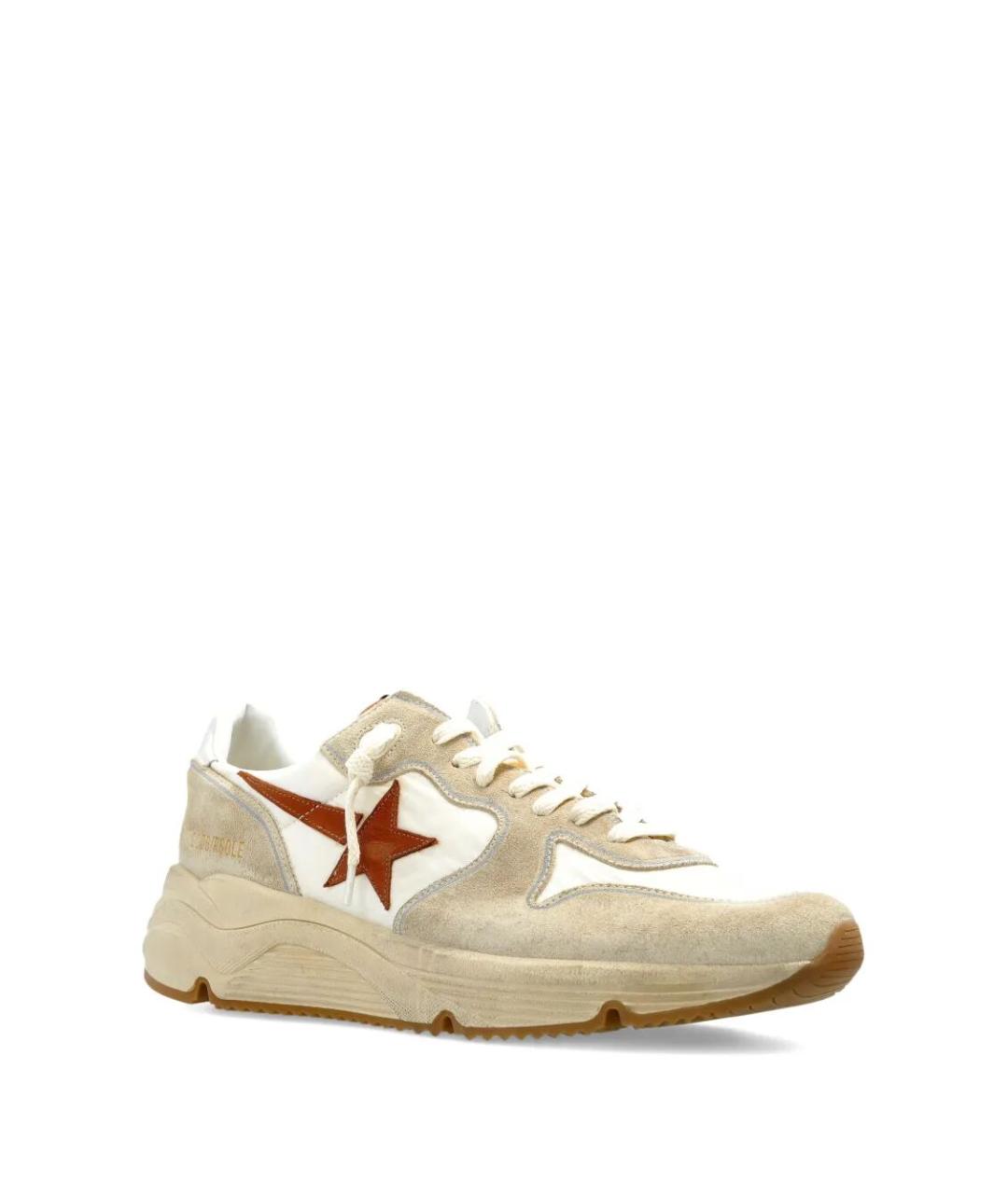 GOLDEN GOOSE Белые замшевые низкие кроссовки / кеды, фото 2