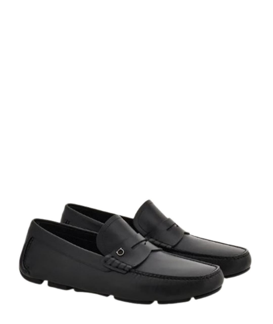 FERRAGAMO Черные кожаные лоферы, фото 2