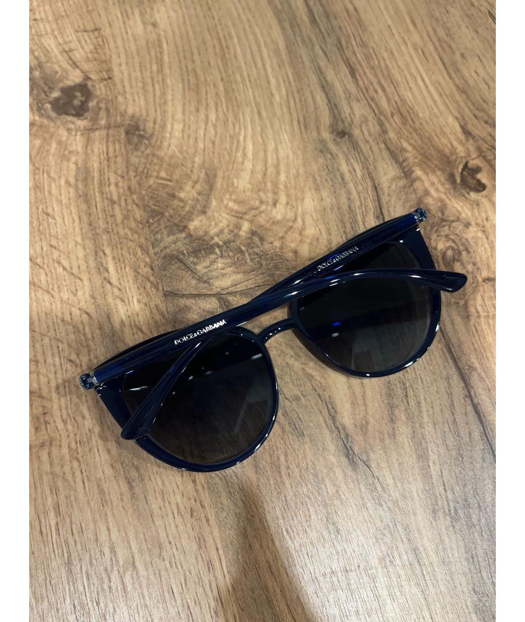 DOLCE&GABBANA Темно-синие пластиковые солнцезащитные очки, фото 4