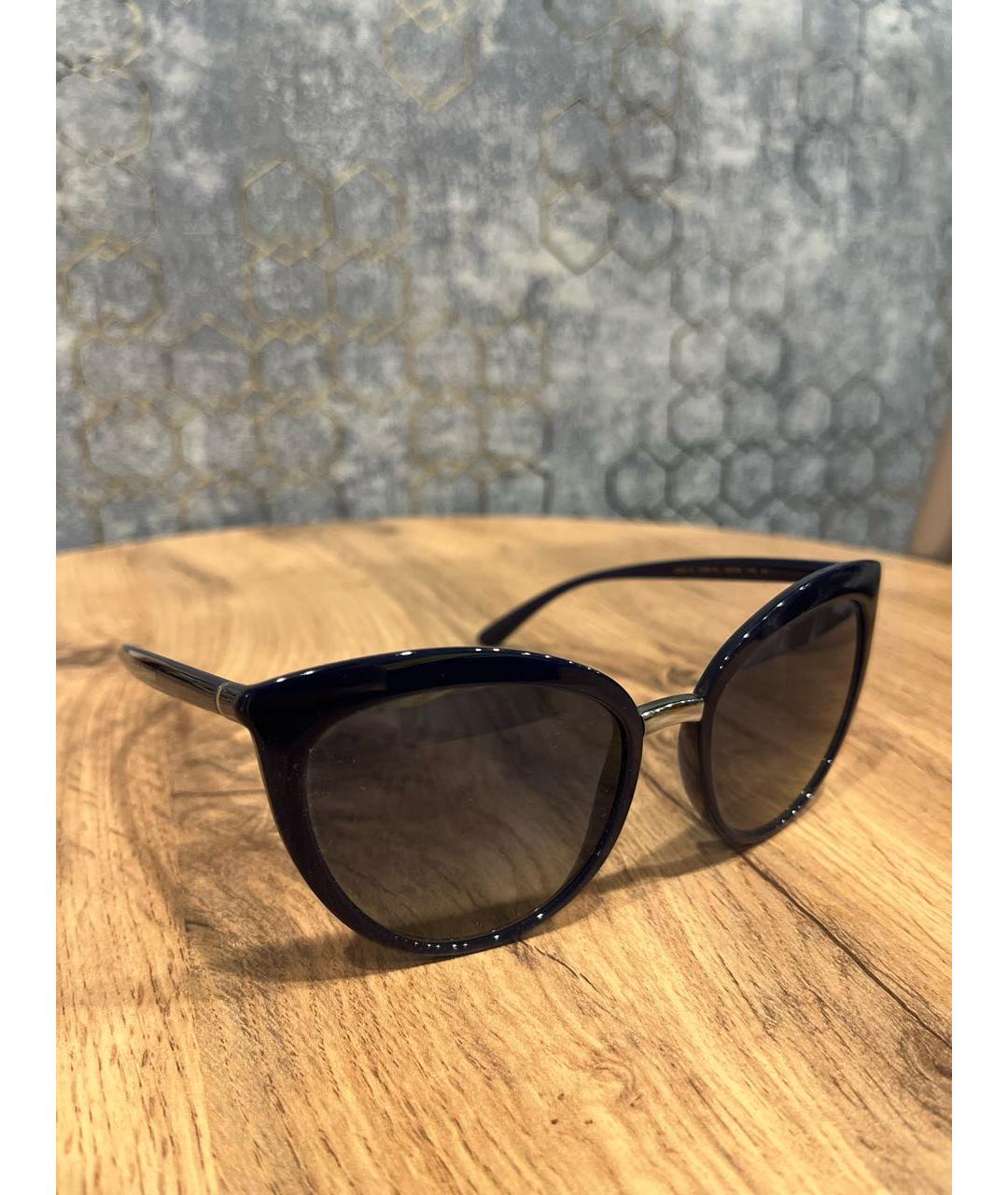 DOLCE&GABBANA Темно-синие пластиковые солнцезащитные очки, фото 2