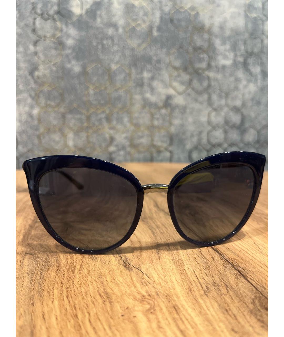 DOLCE&GABBANA Темно-синие пластиковые солнцезащитные очки, фото 6
