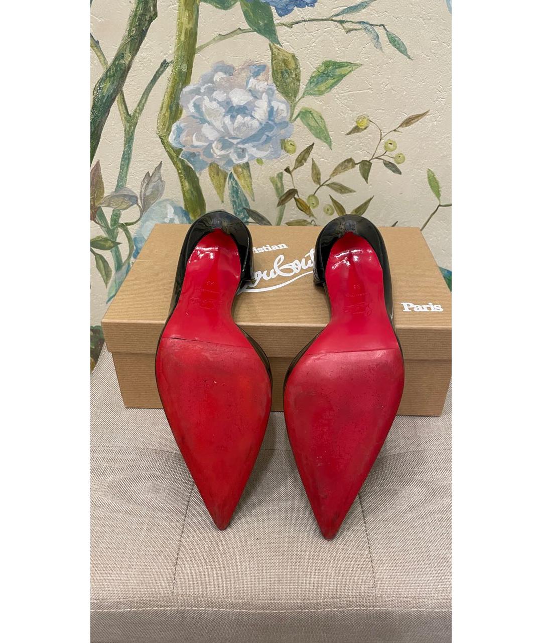 CHRISTIAN LOUBOUTIN Черные туфли из лакированной кожи, фото 5