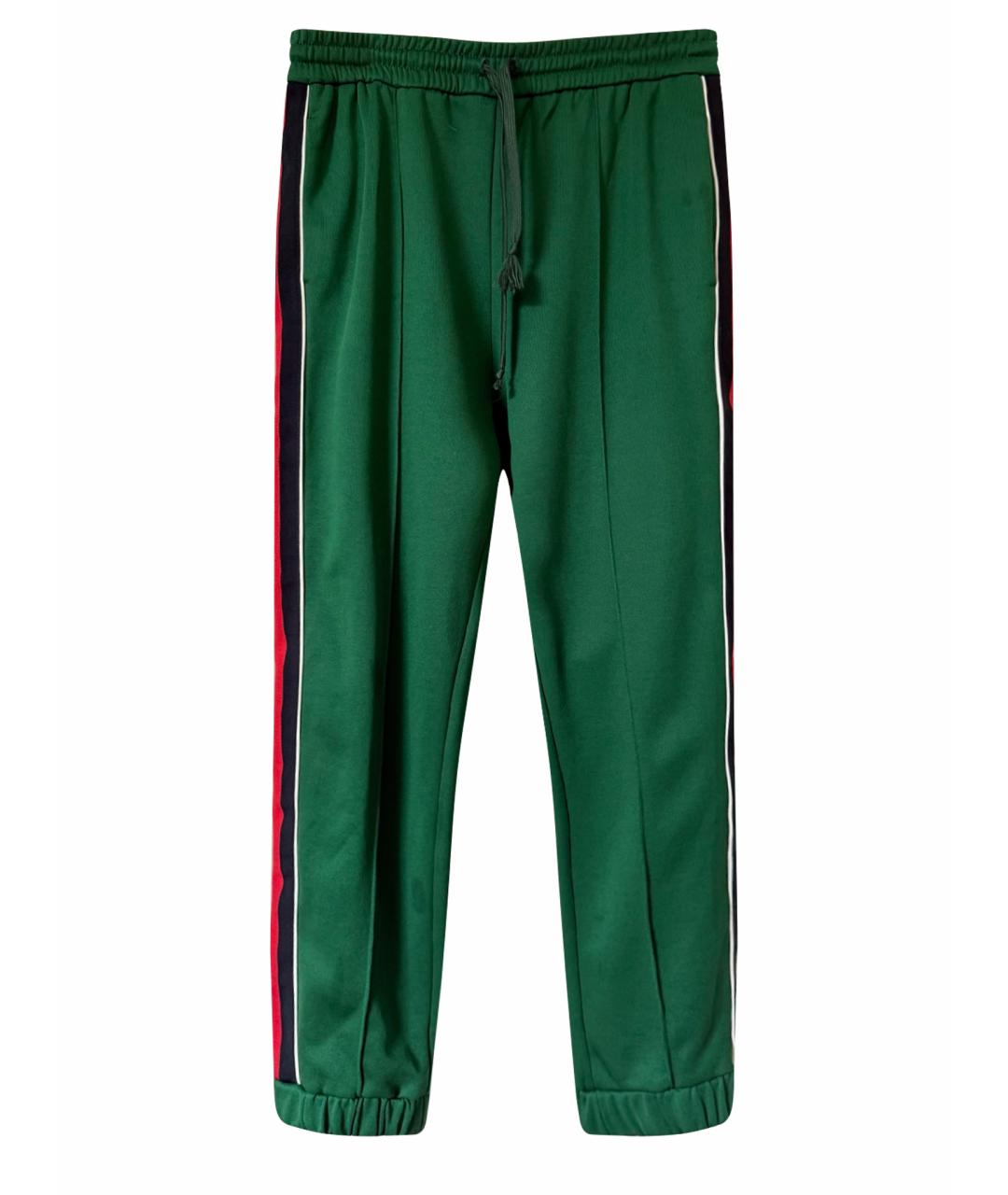 GUCCI Зеленые прямые брюки, фото 1