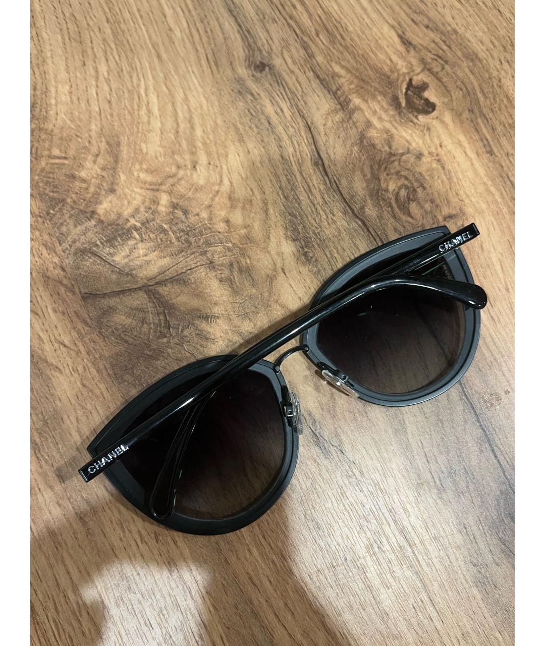 CHANEL Черные пластиковые солнцезащитные очки, фото 4