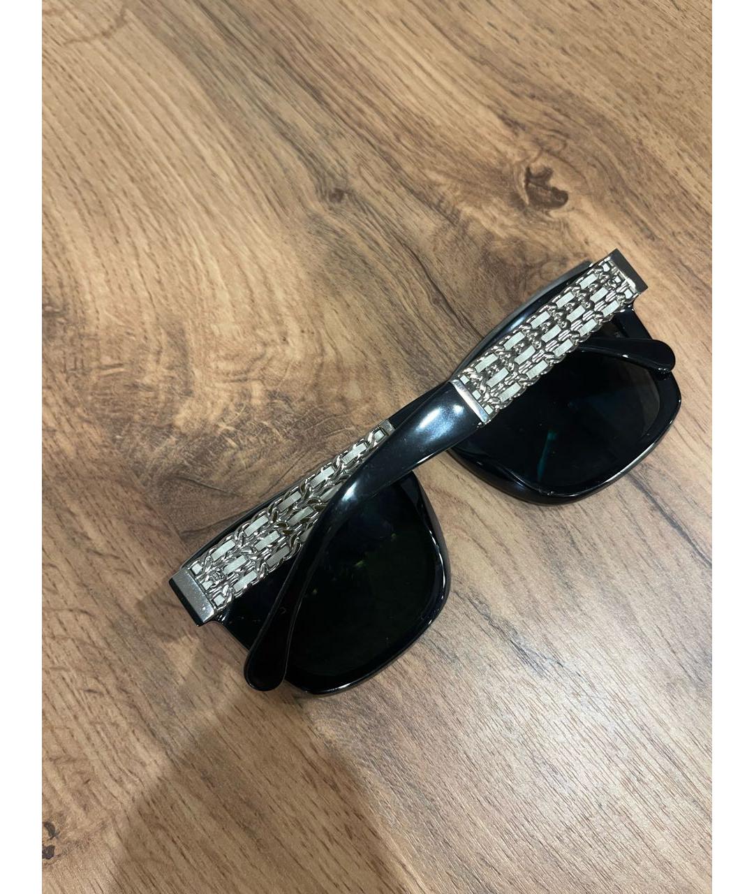 CHANEL Черные пластиковые солнцезащитные очки, фото 4