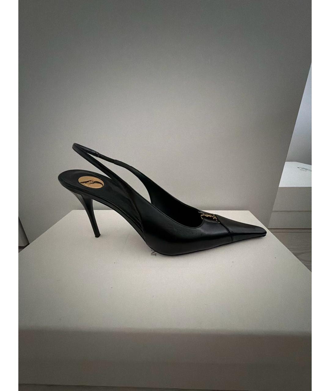 SAINT LAURENT Черные кожаные туфли, фото 5
