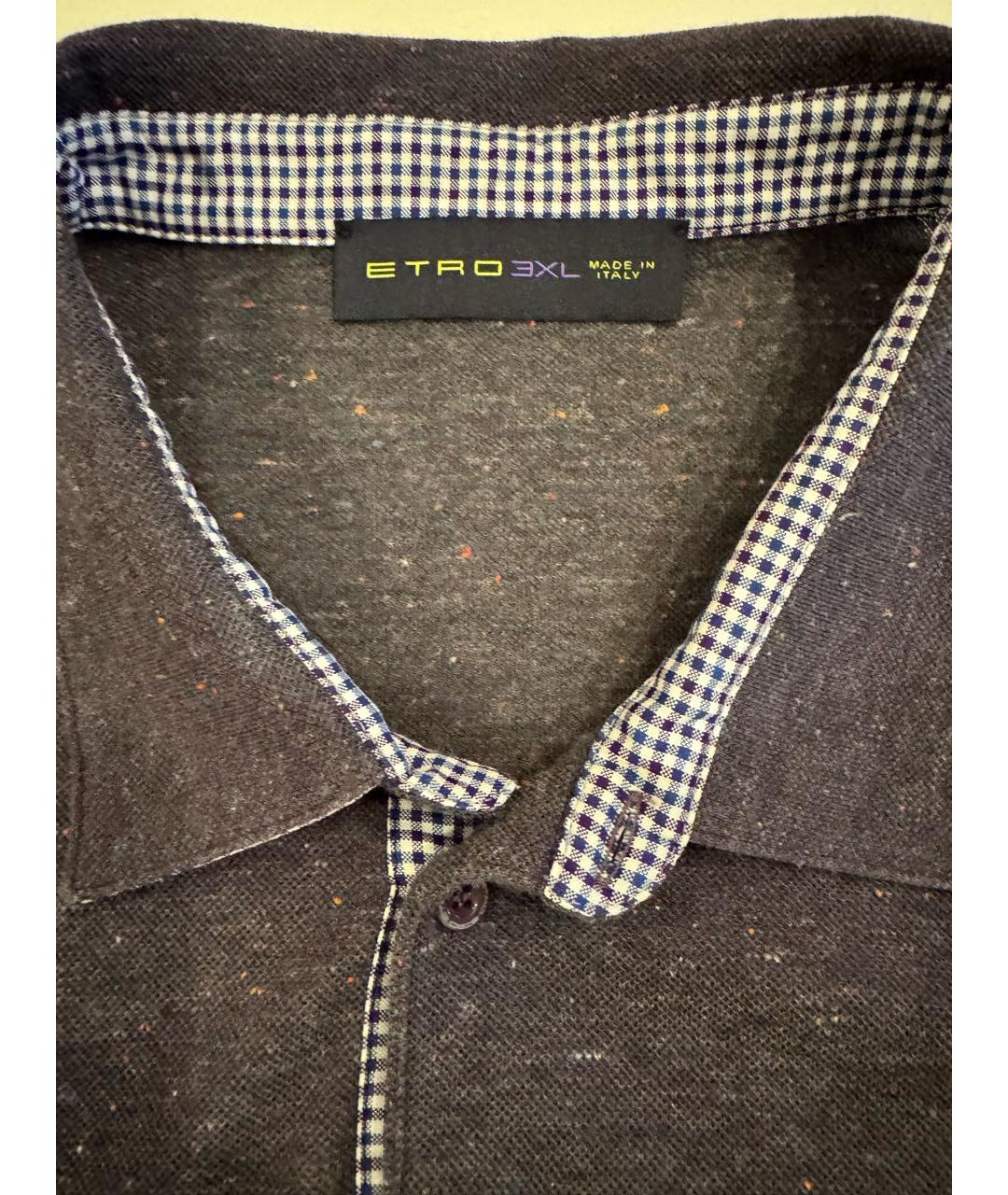ETRO Фиолетовое хлопко-шерстяное поло с длинным рукавом, фото 3