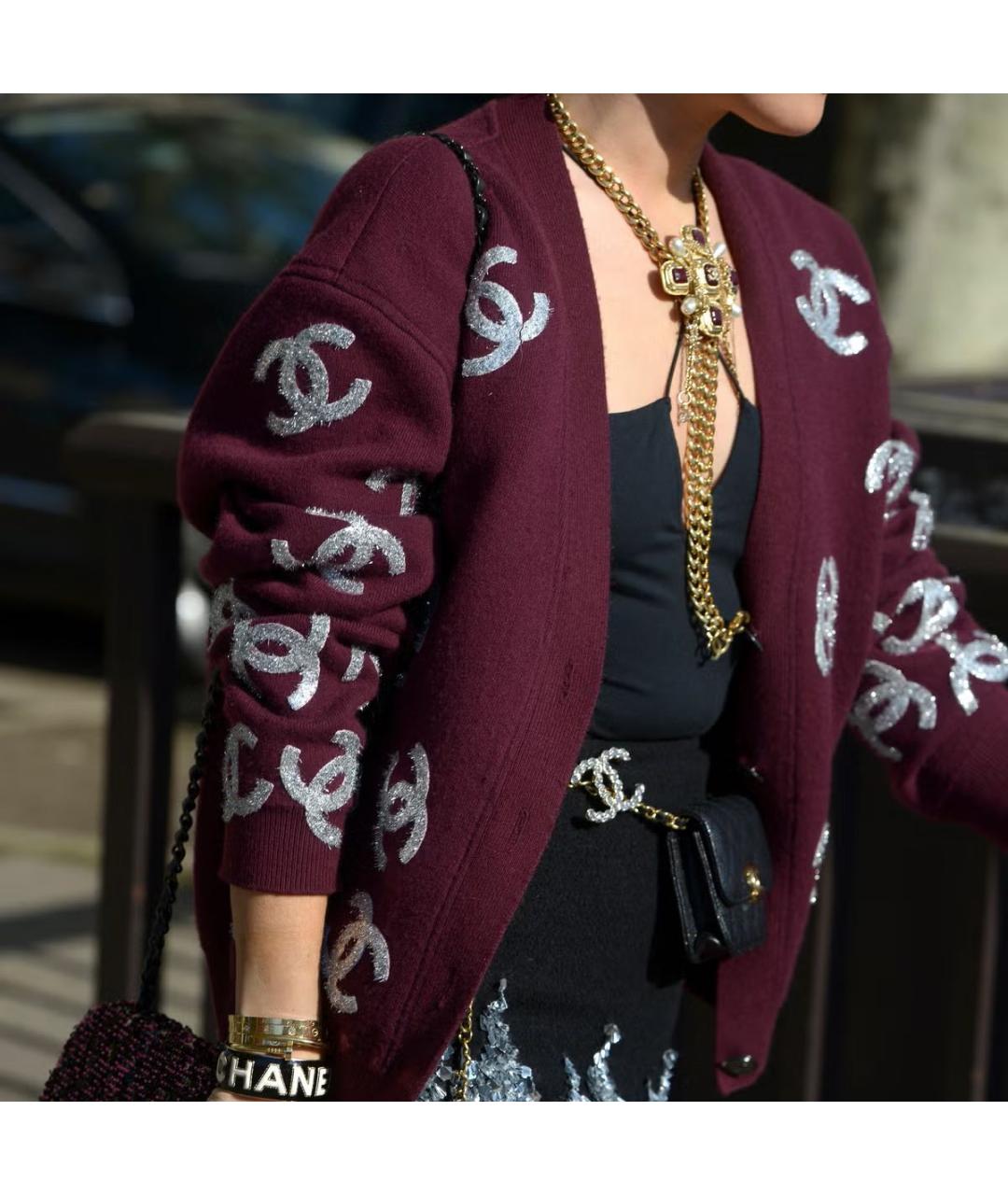 CHANEL Бордовый кашемировый кардиган, фото 6