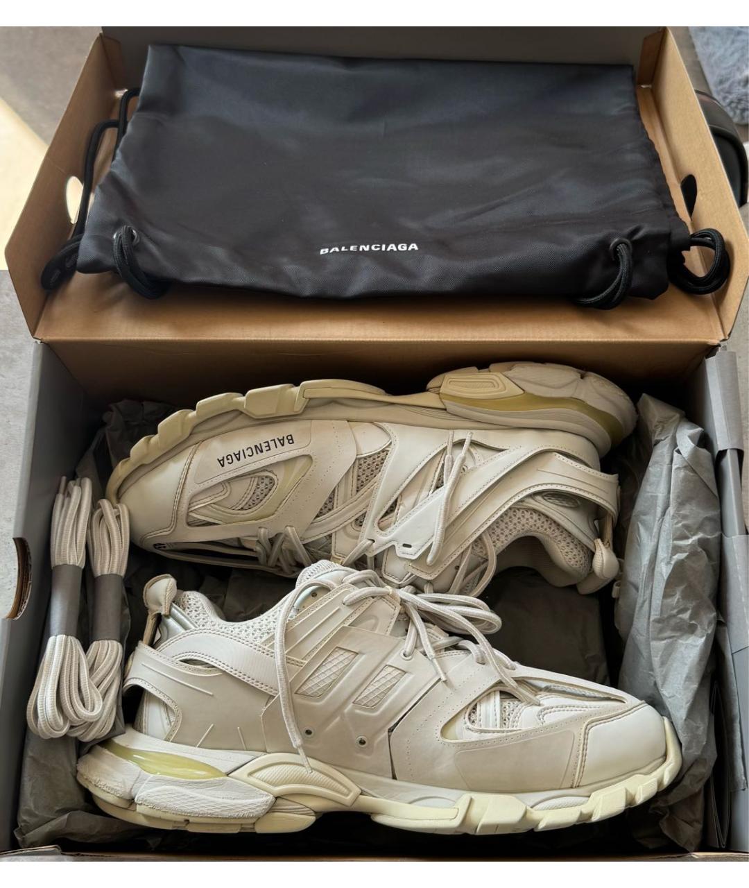 BALENCIAGA Белые текстильные высокие кроссовки / кеды, фото 4