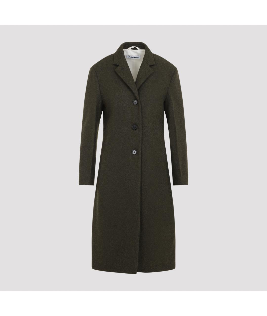 JIL SANDER Зеленое шерстяное пальто, фото 2